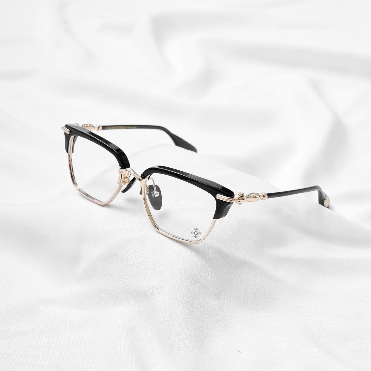 Chrome Hearts CHROME HEARTS NIPPLOPOLIS BLACK GOLD PLATED GLASSES Size ONE SIZE - 1 Thumbnail