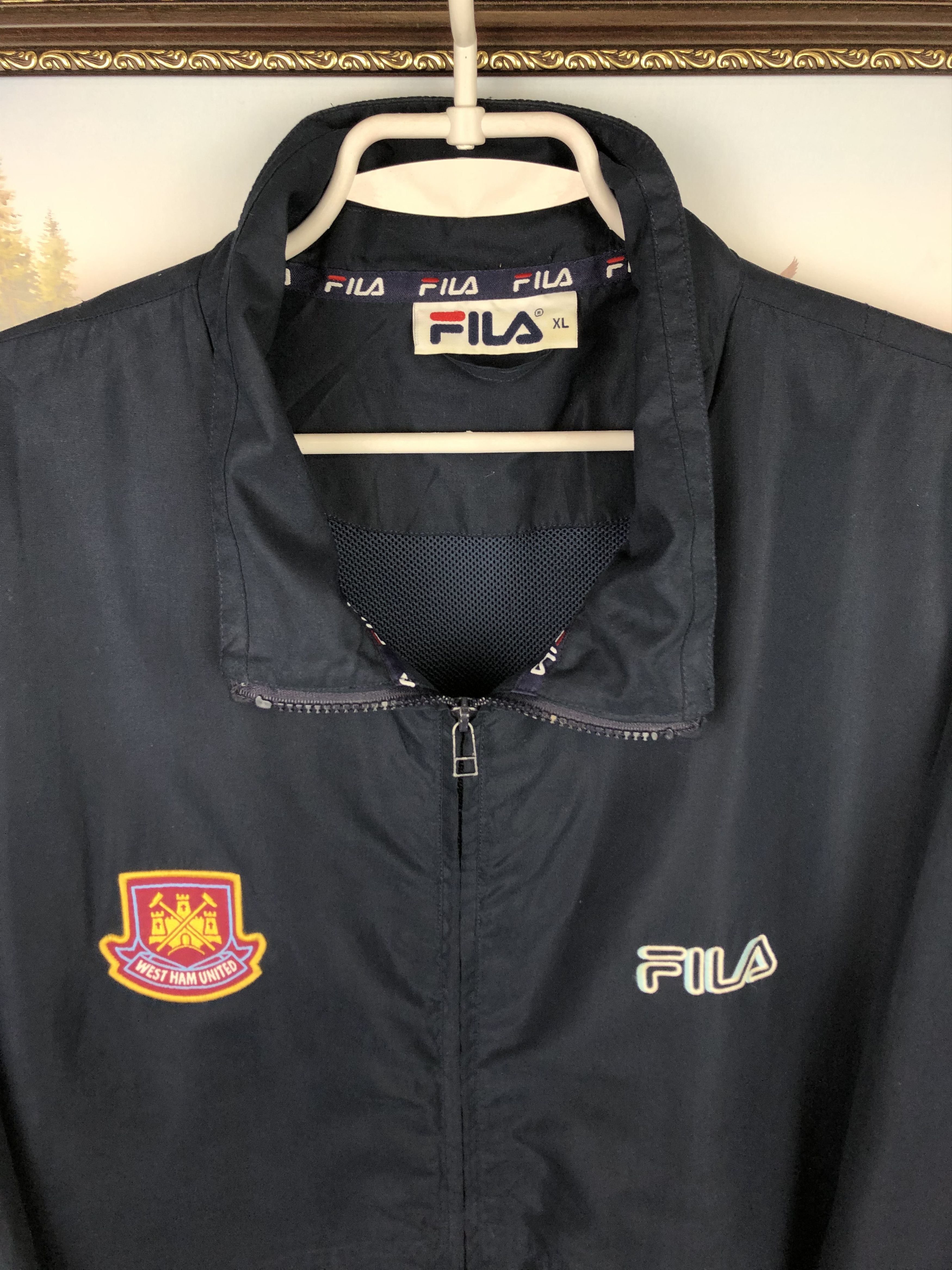Fila Vintage West Ham United Football Jacket Soccer Windbreaker Size US XL / EU 56 / 4 - 3 Thumbnail