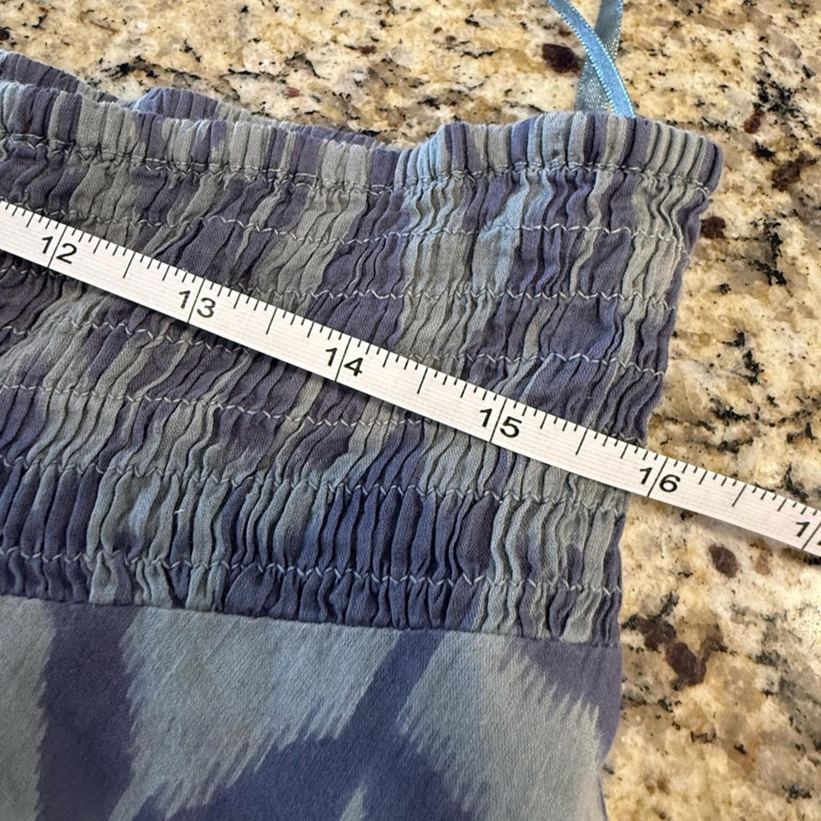 Other Chaudry KC tiered ruffle mini skirt in blue gray & white LG Size 36" / US 14 / IT 50 - 6 Thumbnail