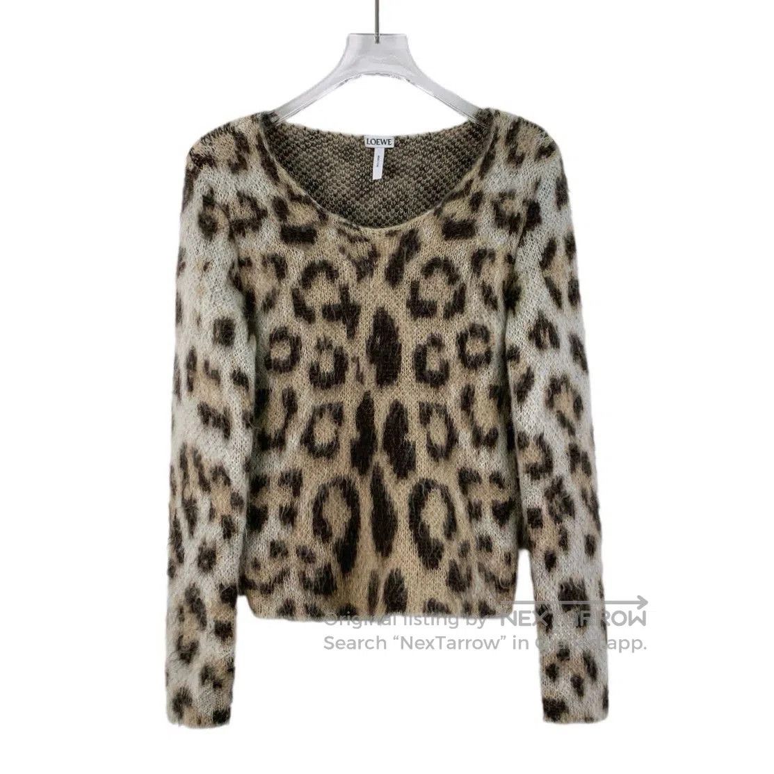 Loewe Brown Leopard Mohair Sweater XS.
