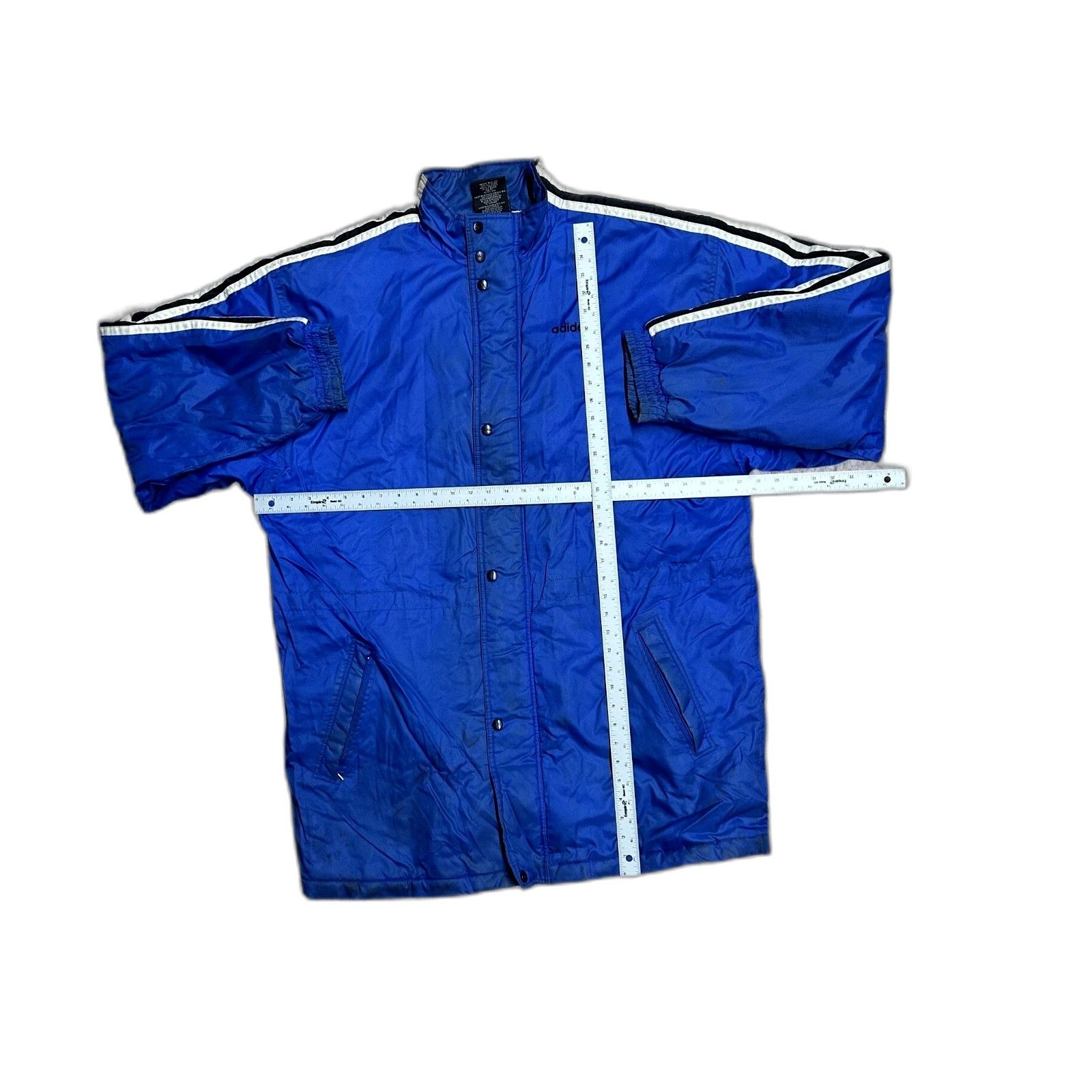 Adidas Vintage Adidas Windbreaker Puffer Quilted Long Jacket Blue X Size US XL / EU 56 / 4 - 4 Thumbnail