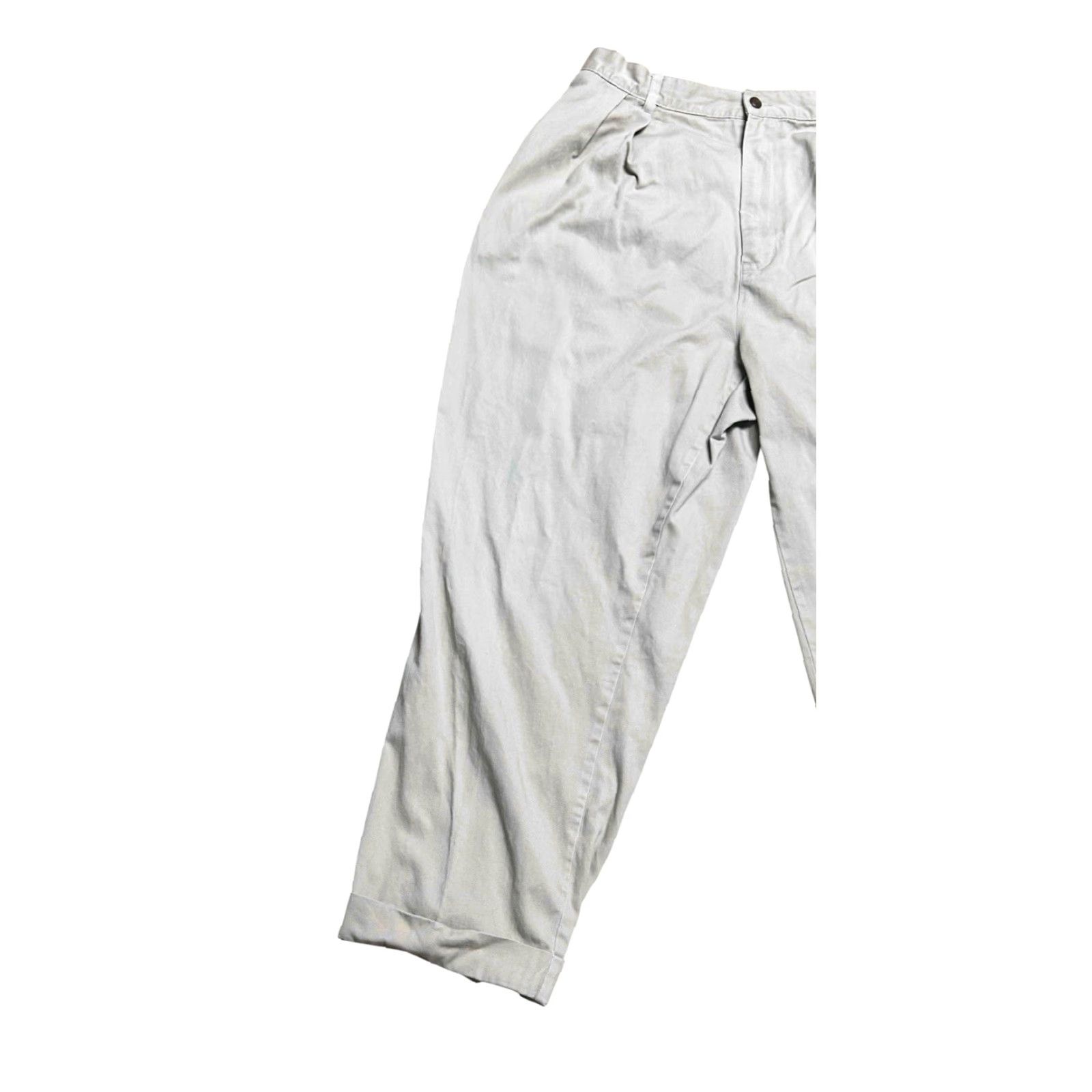 Ralph Lauren Chaps Ralph Lauren Trousers Mens 40x32 Brown Khaki Pleated Pants Vintage Gray 90s City Preppy Straight Size US 40 / EU 56 - 3 Thumbnail