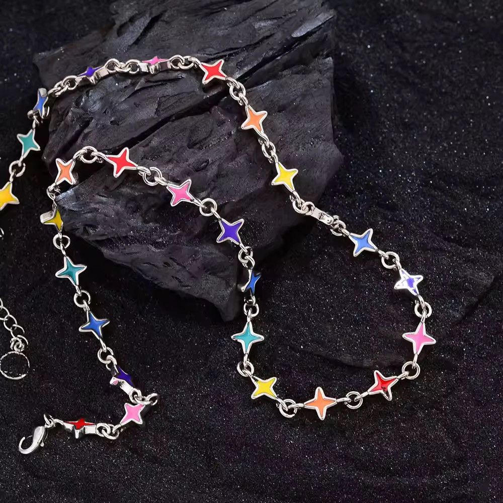Japanese Brand Trendy Colorful Resin Star Necklace Size ONE SIZE - 3 Thumbnail
