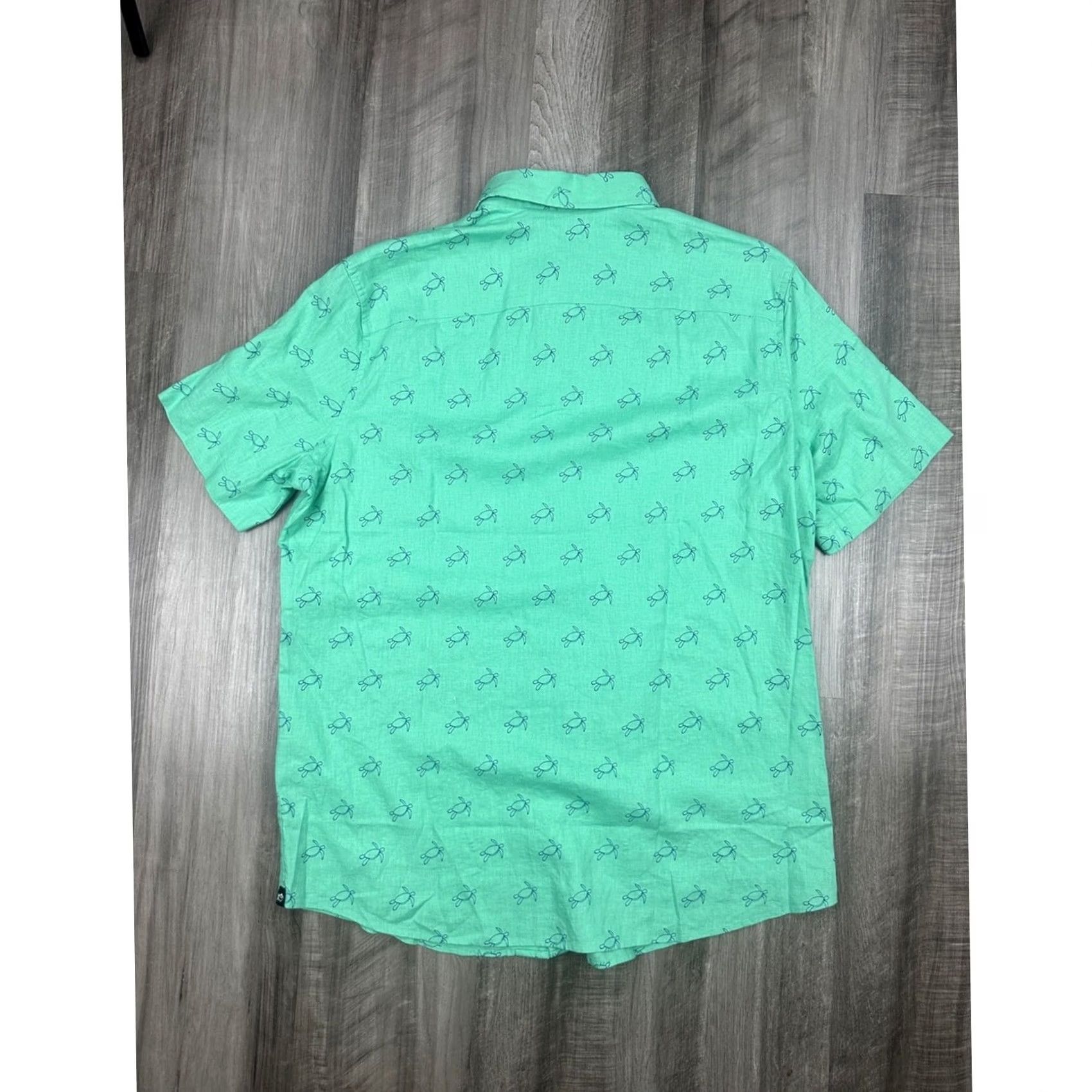 Southern Tide Southern Tide Linen Blend Turtle Cove Short Sleeve Sport Button Down - M Jade Green Men Shirts Mens Size US 31 - 3 Thumbnail