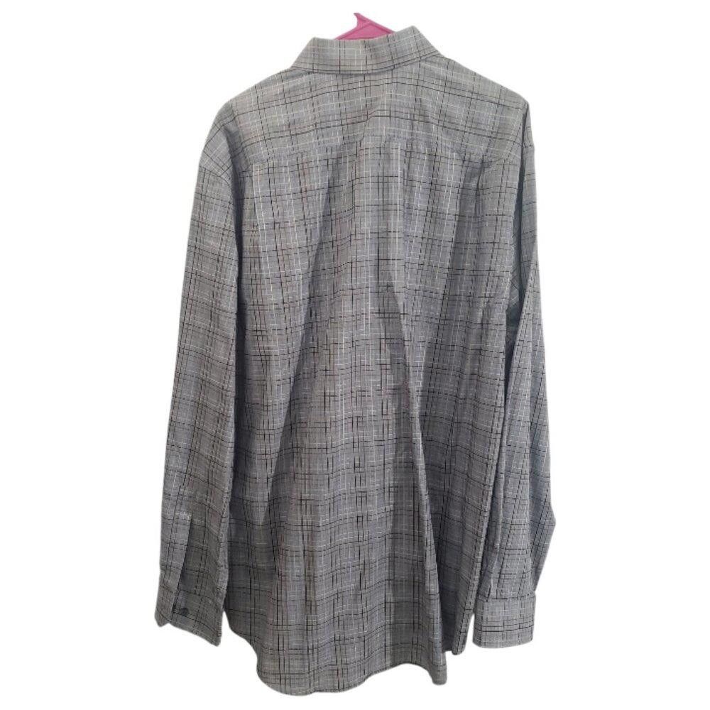 Joseph Abboud CT1882 Joseph Abbound Gray Striped Button Down Shirt XL Size 44R - 3 Thumbnail