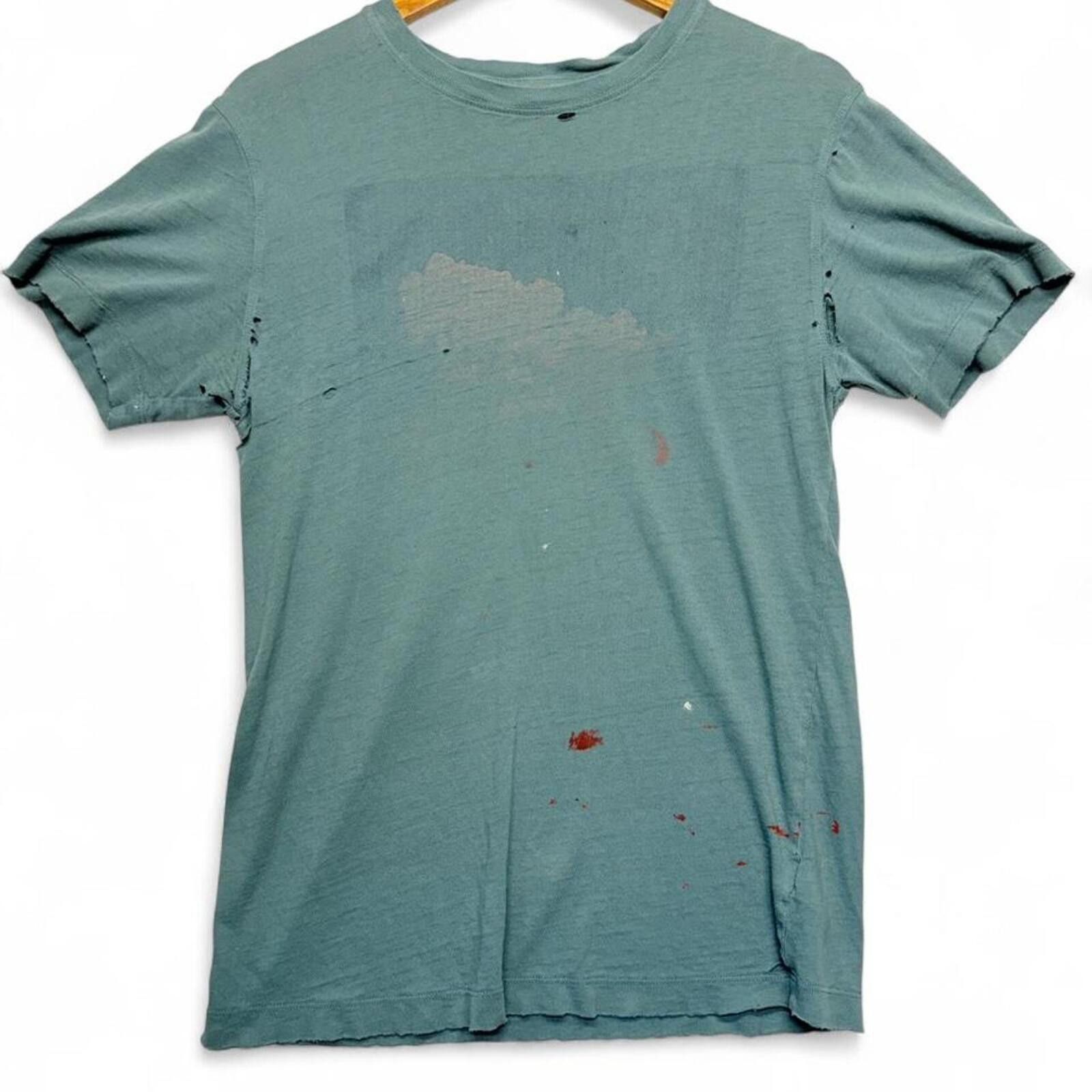 Other Thrashed and distressed green tee with paint splatter, holes Size M / US 6-8 / IT 42-44 - 1 Thumbnail