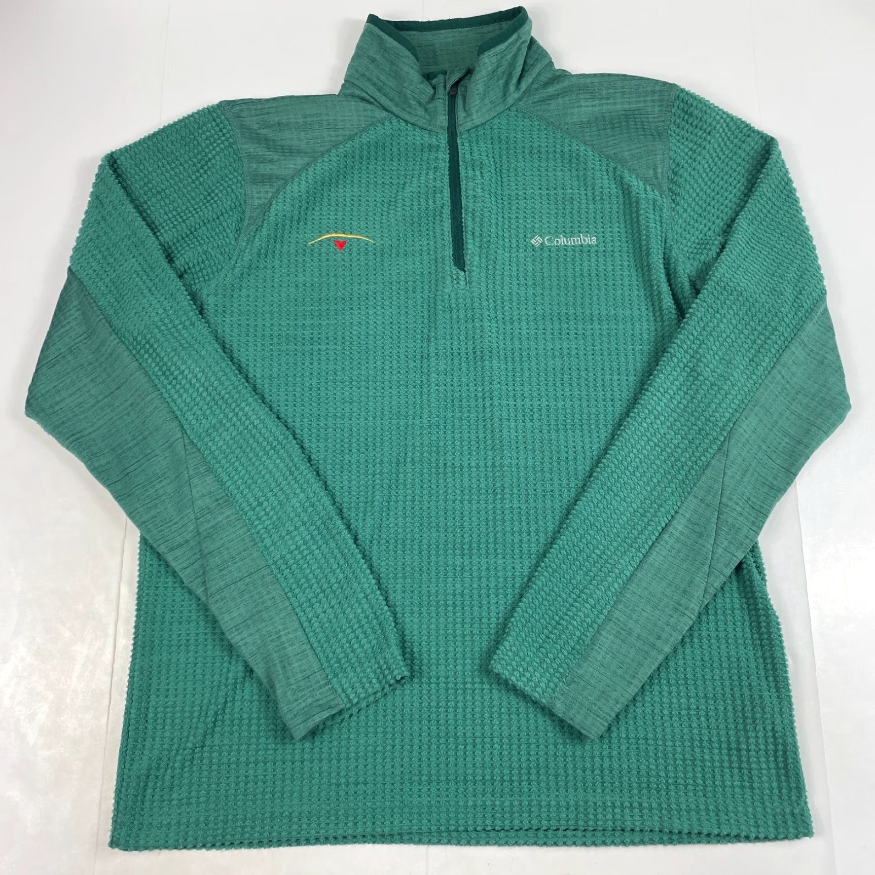 Vintage Columbia Jacket Men Large Green Grid Fleece 1/4 Zip Pullover Hiking Ski Outdoors Size US L / EU 52-54 / 3 - 2 Thumbnail
