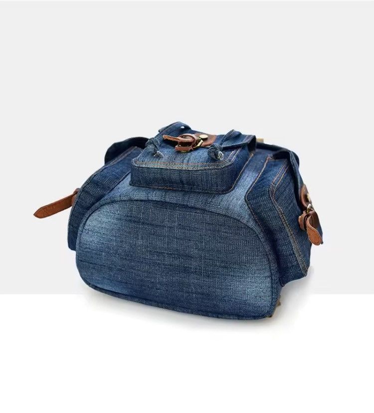 Other Y2K Blue Denim Drawstring Backpack Unisex Size ONE SIZE - 6 Thumbnail