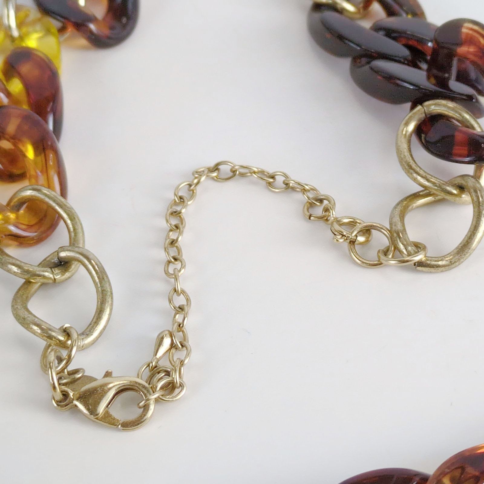 Vintage Premier Designs Margot Acrylic Tort Goldtone Links Necklace Size ONE SIZE - 4 Thumbnail