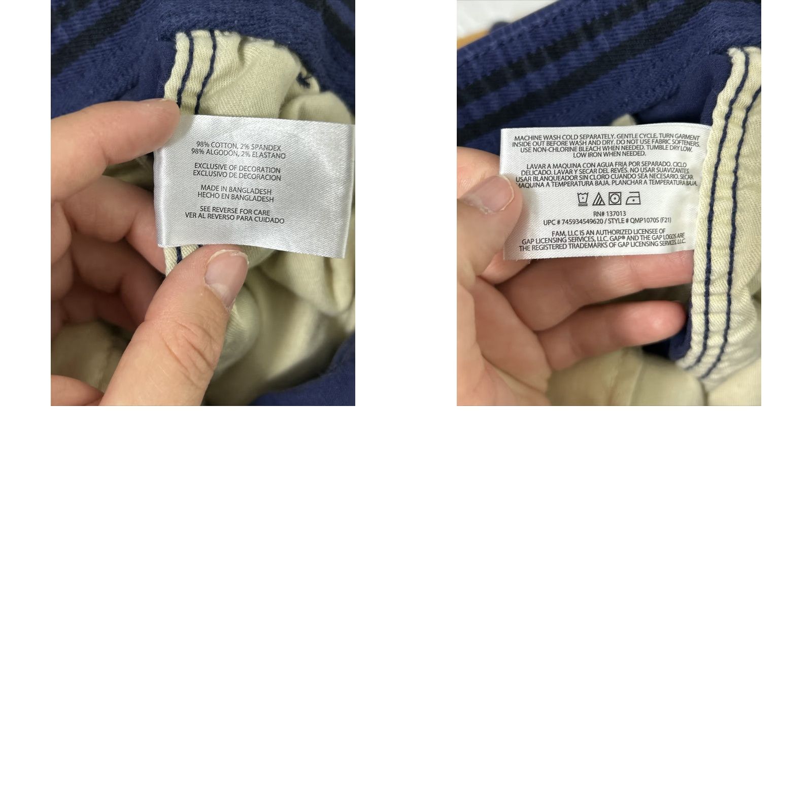 Gap Gap Mens Small Cotton Spandex Navy Blue Joggers Ankle Drawstring 28in Inseam Pants Size US 29 - 9 Thumbnail
