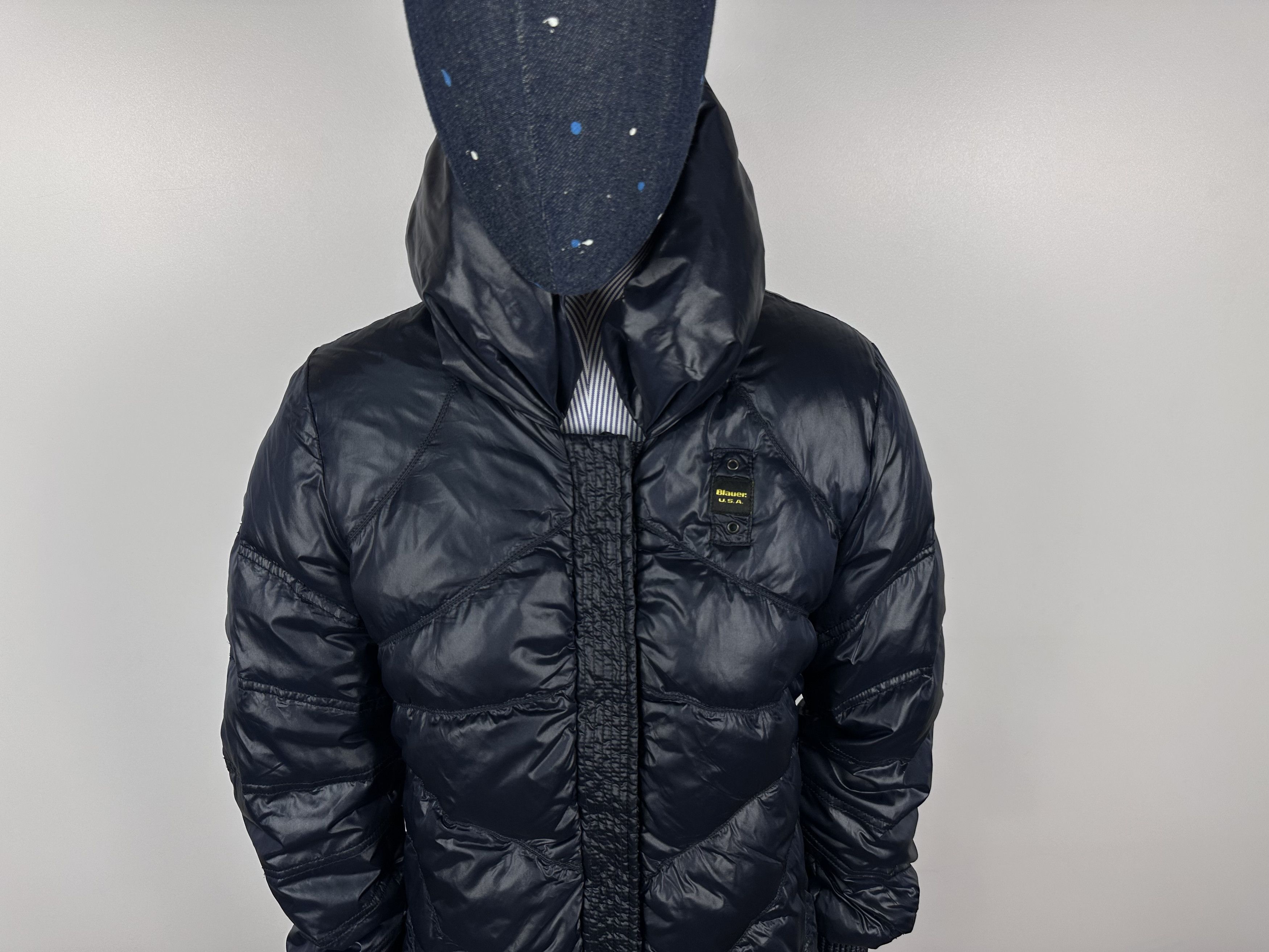 Bluer Denim BLAUER Blue Padded Down Puffer Jacket Long Womens Size S Size S / US 4 / IT 40 - 4 Thumbnail