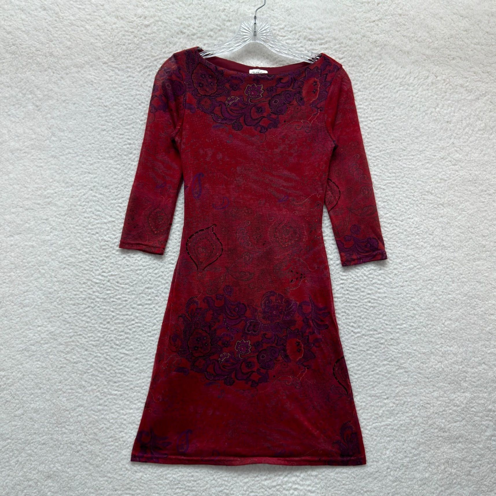 Vintage VINTAGE 90s Y2K Charlotte Russe Dress Mini Dress Red Paisley Goth Fairy Grunge S Womens Looks: Goth Size S / US 4 / IT 40 - 2 Thumbnail