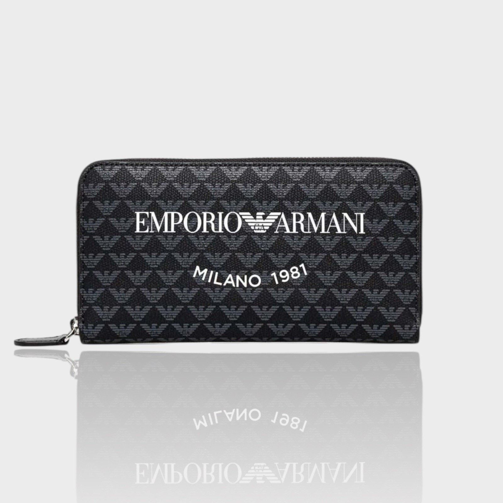 Emporio Armani Monogram zipper long wallet black New With Box Size ONE SIZE - 1 Thumbnail