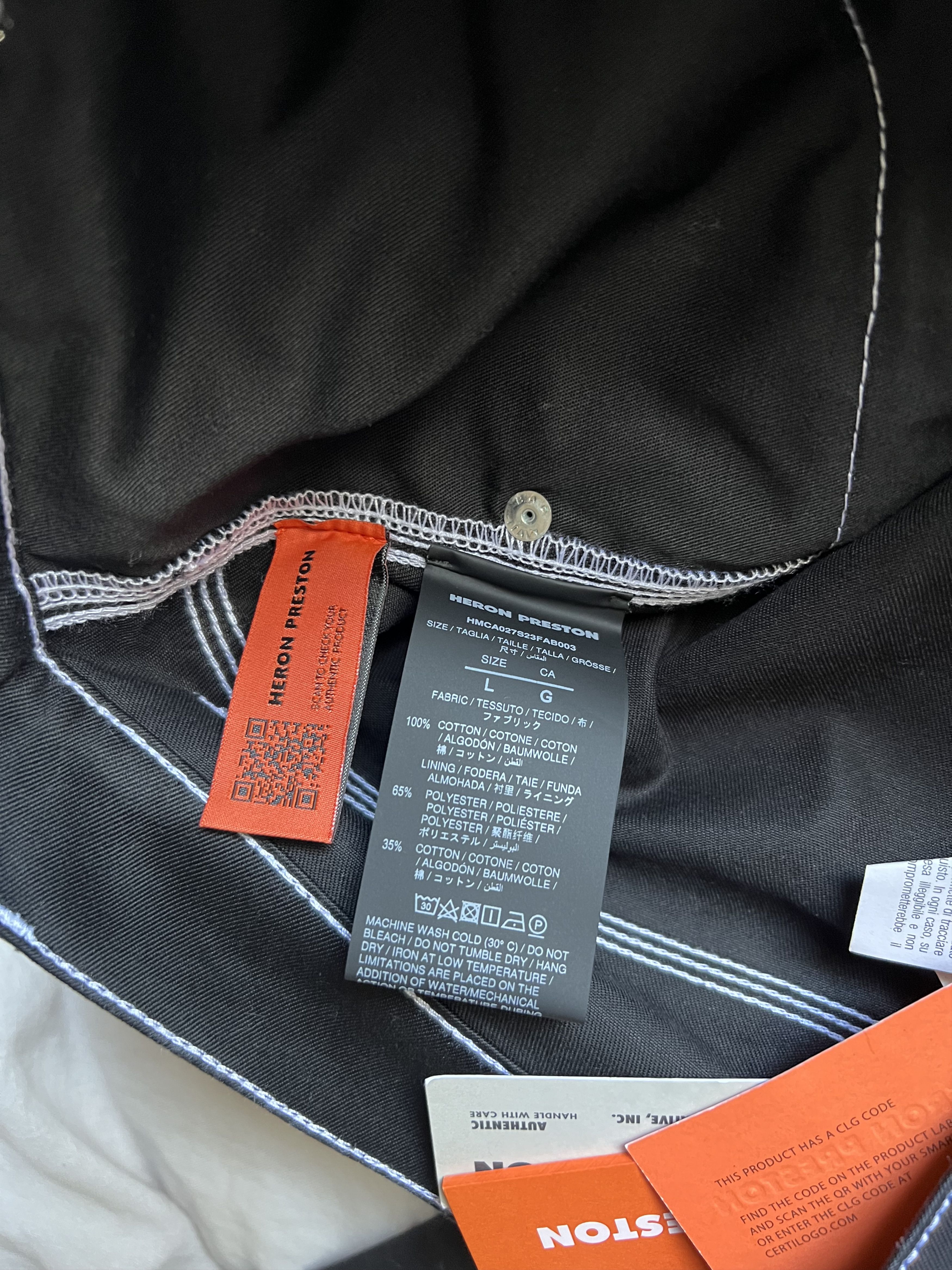 Heron Preston Heron Preston Constrast Stitch Double Knee Pants in Black Size US 34 / EU 50 - 8 Thumbnail