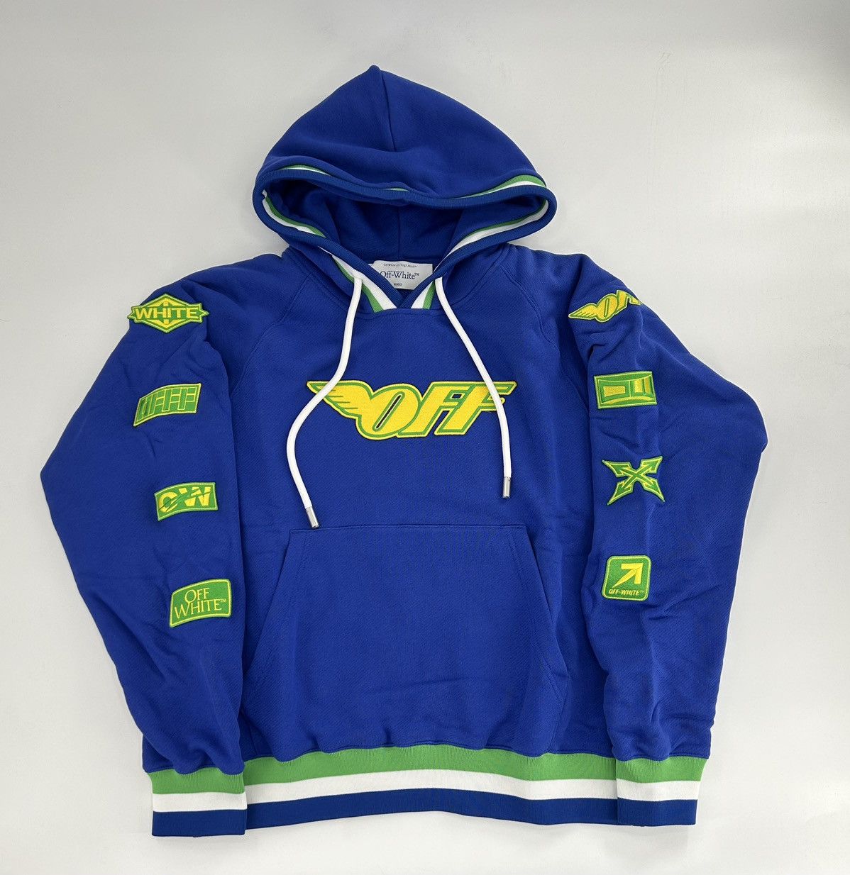 Off-White Offwhite c/o Virgil Abloh LV Race Skate Hoodie Blue Size US M / EU 48-50 / 2 - 1 Thumbnail