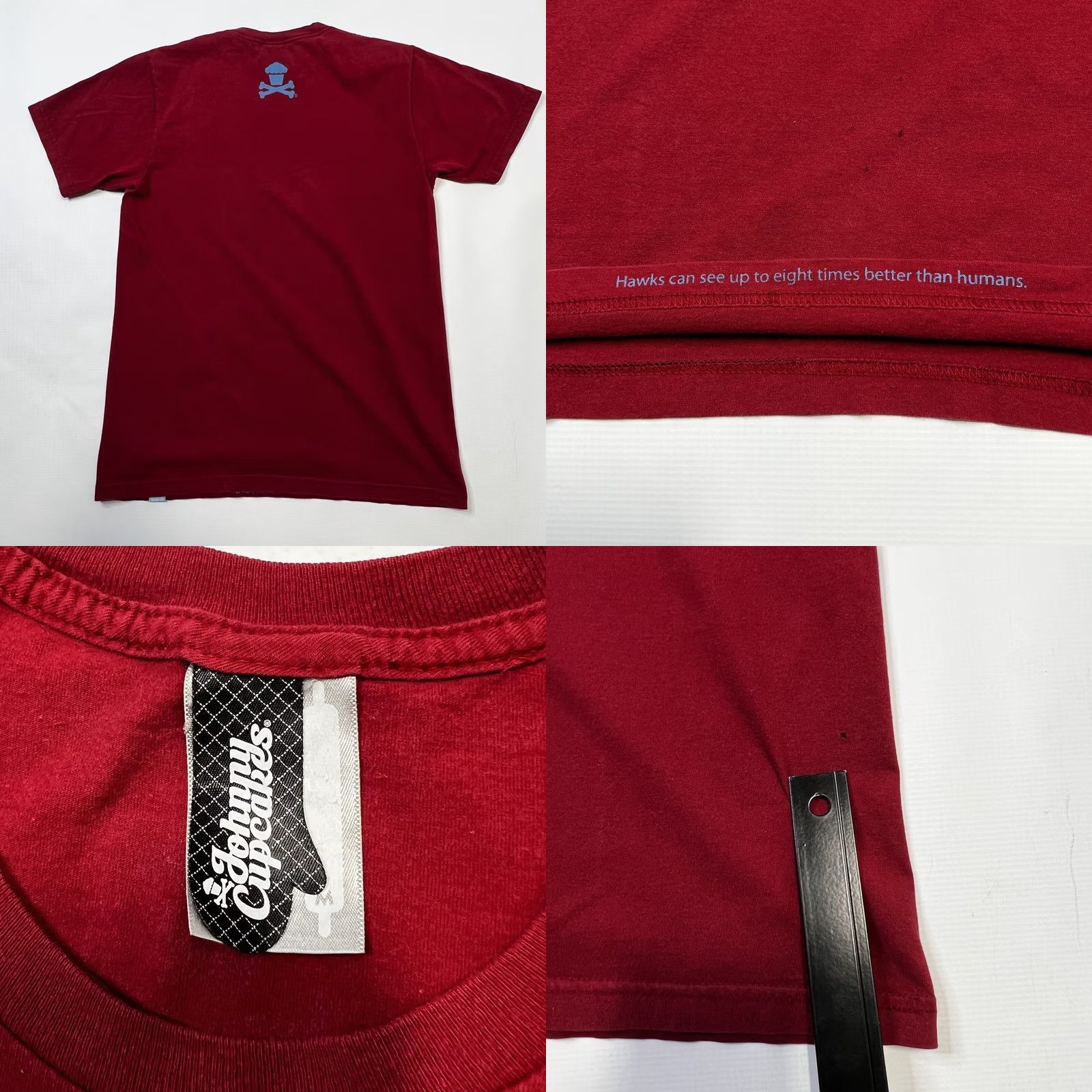 Johnny Cupcakes Johnny Cupcakes T-Shirt Size Medium Red Graphic Tee Logo Hawk Bird Baseball Graphic Print Unisex Adults Short Sleeve Crew Neck Size US M / EU 48-50 / 2 - 8 Thumbnail