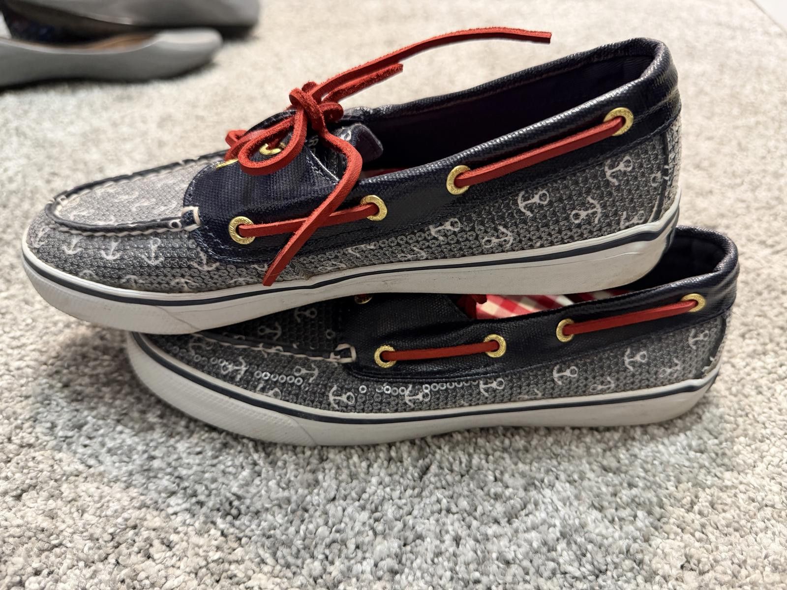 Other Sperry Top-Sider Navy White Anchor Print Boat Shoes Size 7 Size US 7 / IT 37 - 7 Thumbnail