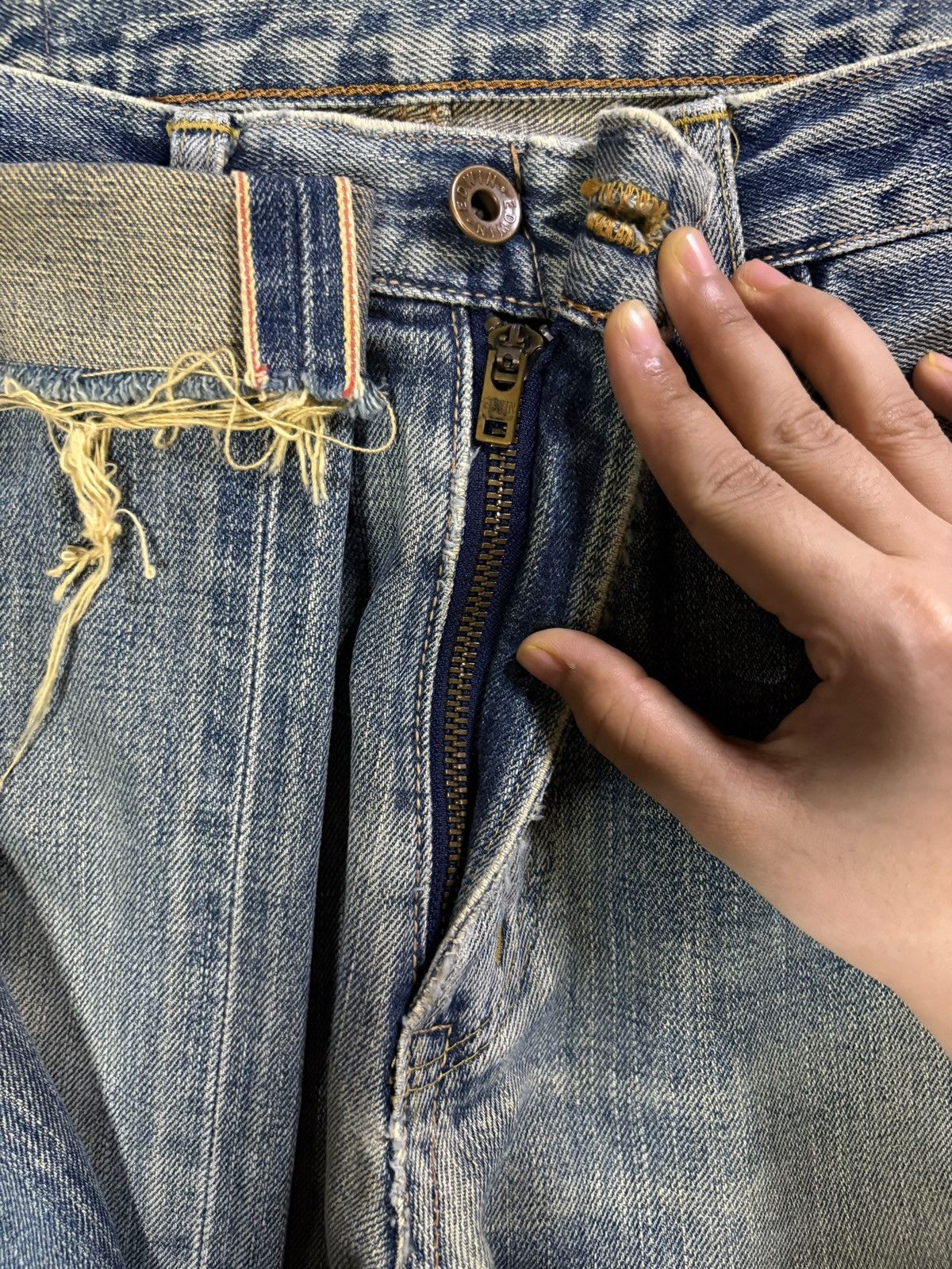 Edwin × Japanese Brand Vintage Japanese Edwin 505x Selvedge Mud Wash Baggy Jeans Size US 30 / EU 46 - 4 Thumbnail