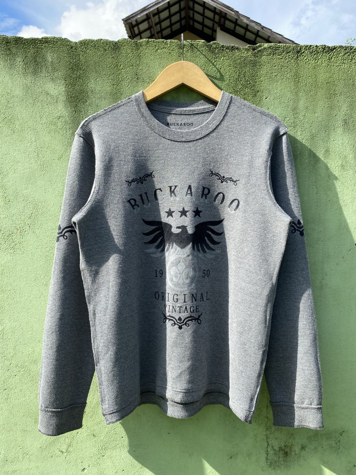 BUCKAROO Buckaroo Vintage Thermal Waffle Knit Eagle Graphic Crewneck Size US L / EU 52-54 / 3 - 1 Thumbnail