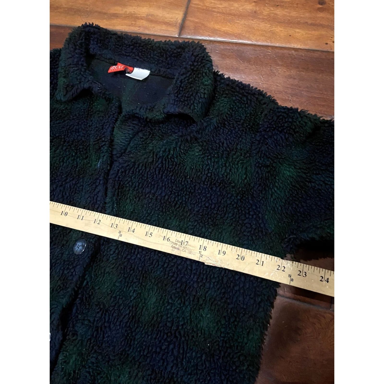 CO Liz & Co Petite Green Sherpa Jacket Women PL Jacket Sherpa Green Cotton Petite Size L / US 10 / IT 46 - 4 Thumbnail