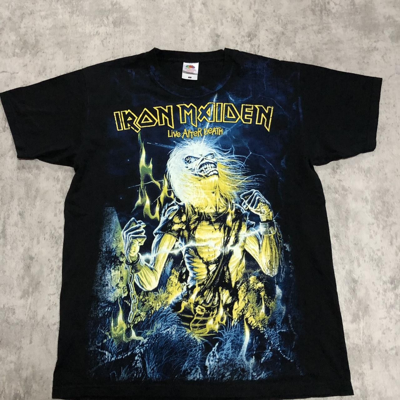 Fruit Of The Loom Black and yellow Iron Maiden Live After Death T Shirt Size US L / EU 52-54 / 3 - 1 Thumbnail