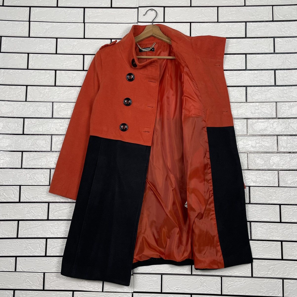 Rinascimento Two Tone Double Breasted Women Coat