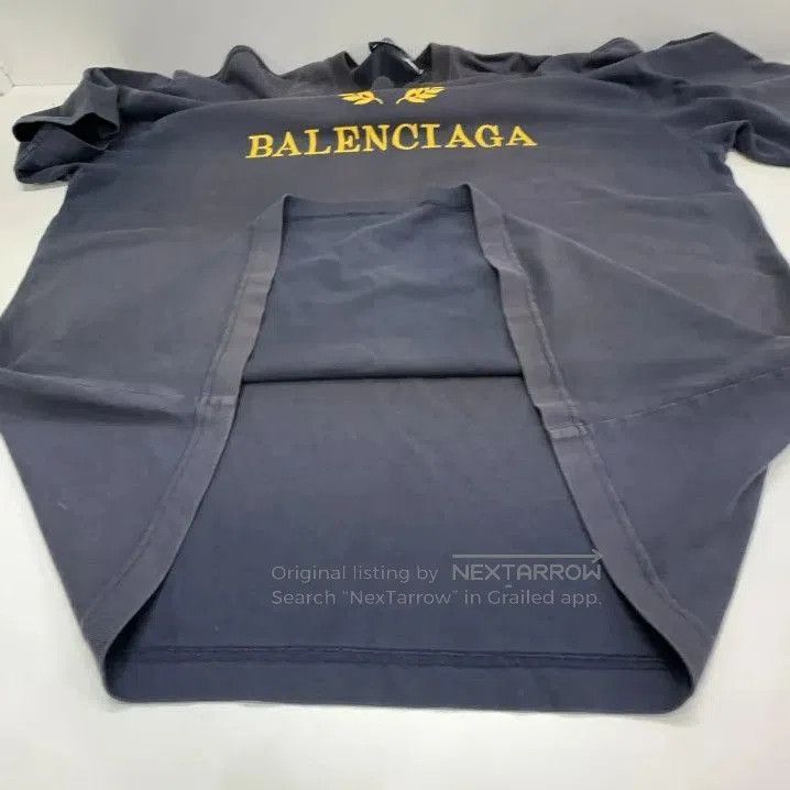 Balenciaga Balenciaga Navy Blue Logo Round Neck T. Size US S / EU 44-46 / 1 - 4 Thumbnail