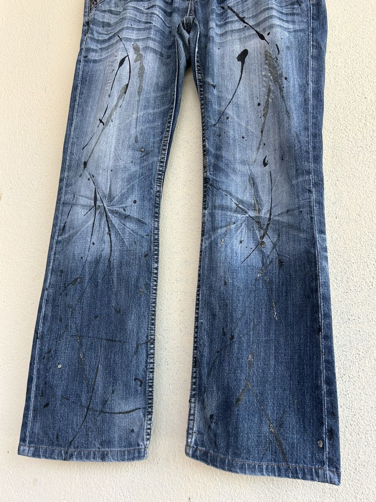 Japanese Brand Oririn Jeans Paints Splattered Flare Jeans Size US 34 / EU 50 - 5 Thumbnail