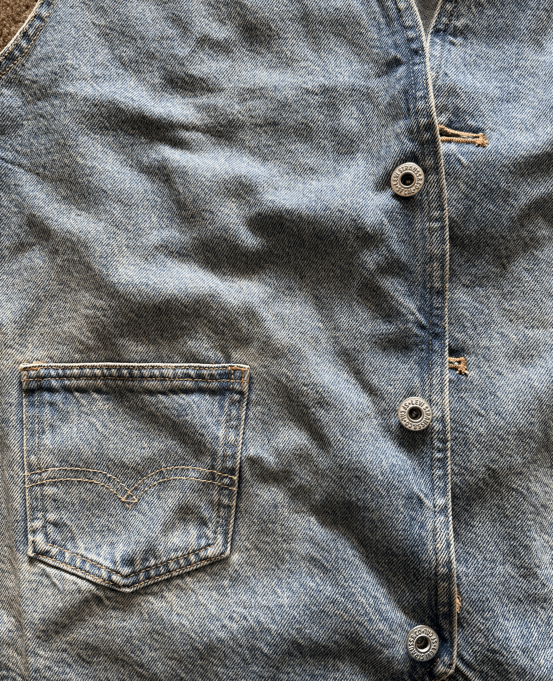 Levi's Mission Denim Vest Size US L / EU 52-54 / 3 - 3 Thumbnail