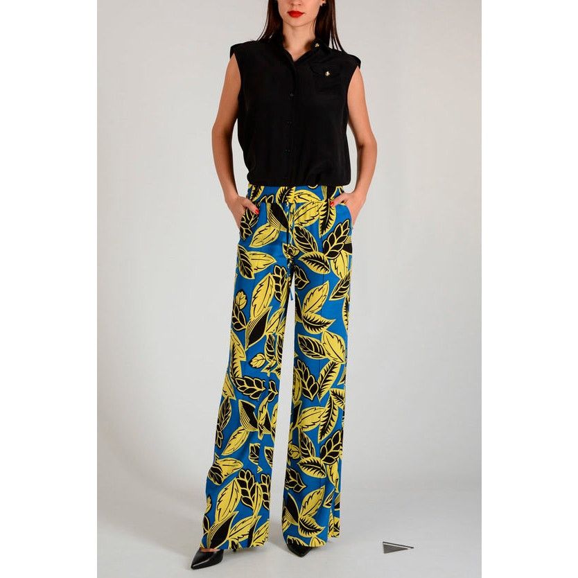 Moschino New MOSCHINO Boutique Leaf Pants $272 SIZE 6 Blue Size 28" / US 6 / IT 42 - 3 Thumbnail