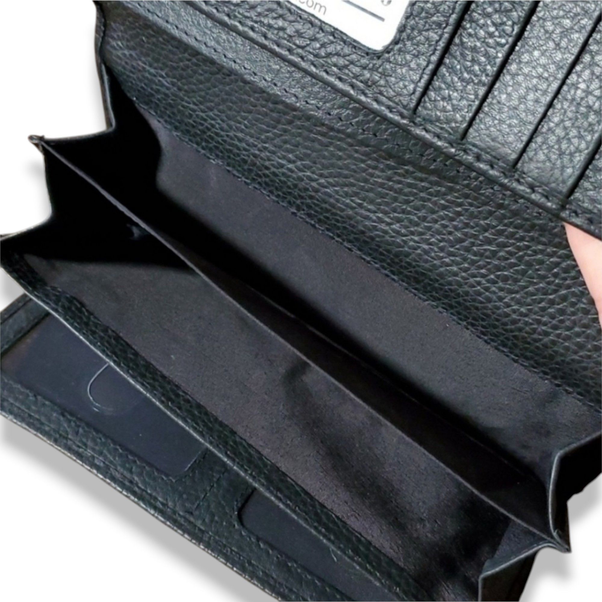 Other Estalon 7x4" Leather Wallet Black Pebbled Snap Coin Pocket Size ONE SIZE - 5 Thumbnail