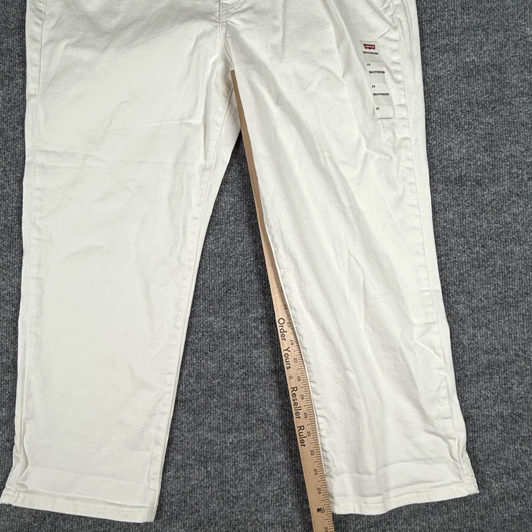 Levi's Levi's Boyfriend Jeans Womens 22 White Stellar Stretch Relaxed Fit Tapered Pants Jeans Size 40" / US 18 - 3 Thumbnail
