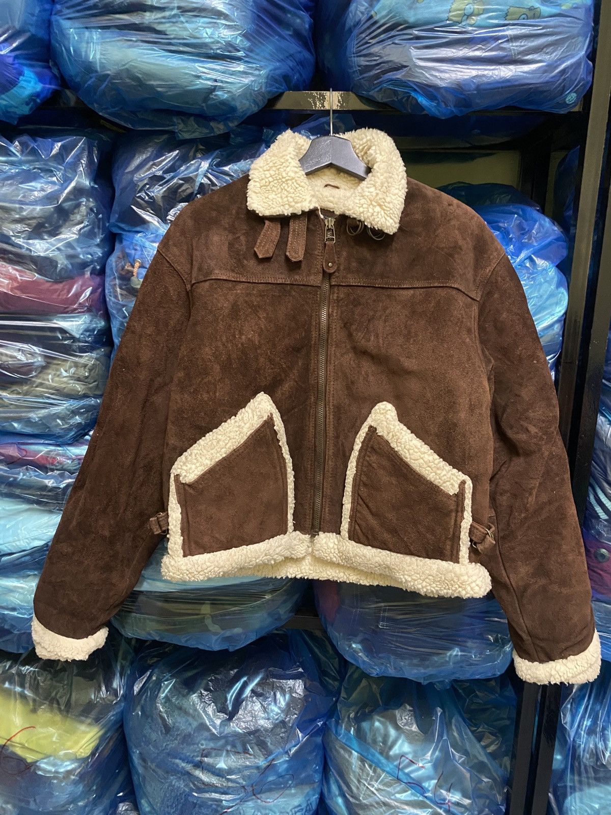 Leather VINTAGE 80S SUEDE LEATHER SHERPA LINING JACKET Size US S / EU 44-46 / 1 - 1 Thumbnail