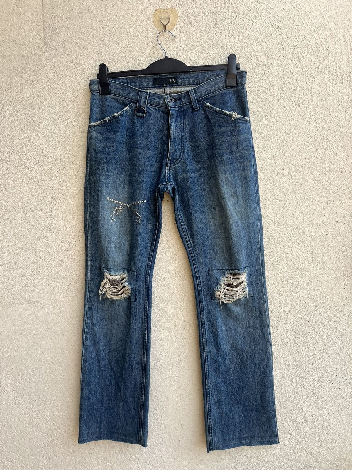 roarguns Vintage Roarguns Japan Distressed Denim Bootcut Jeans Size US 31 - 20 Thumbnail