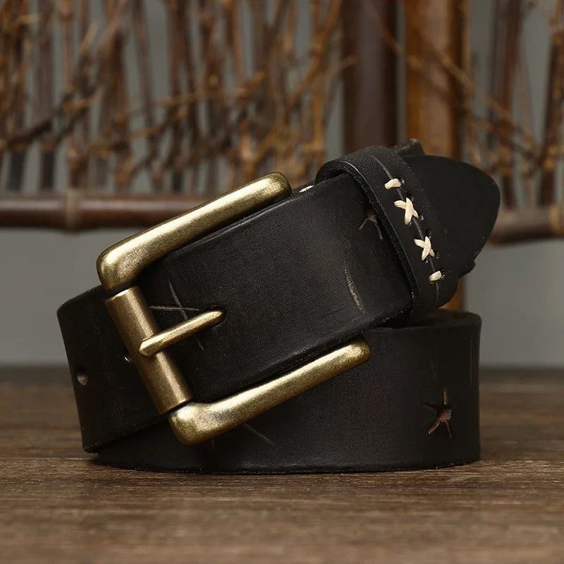 Leather × Vintage Genuine Leather Belt Size ONE SIZE - 2 Thumbnail