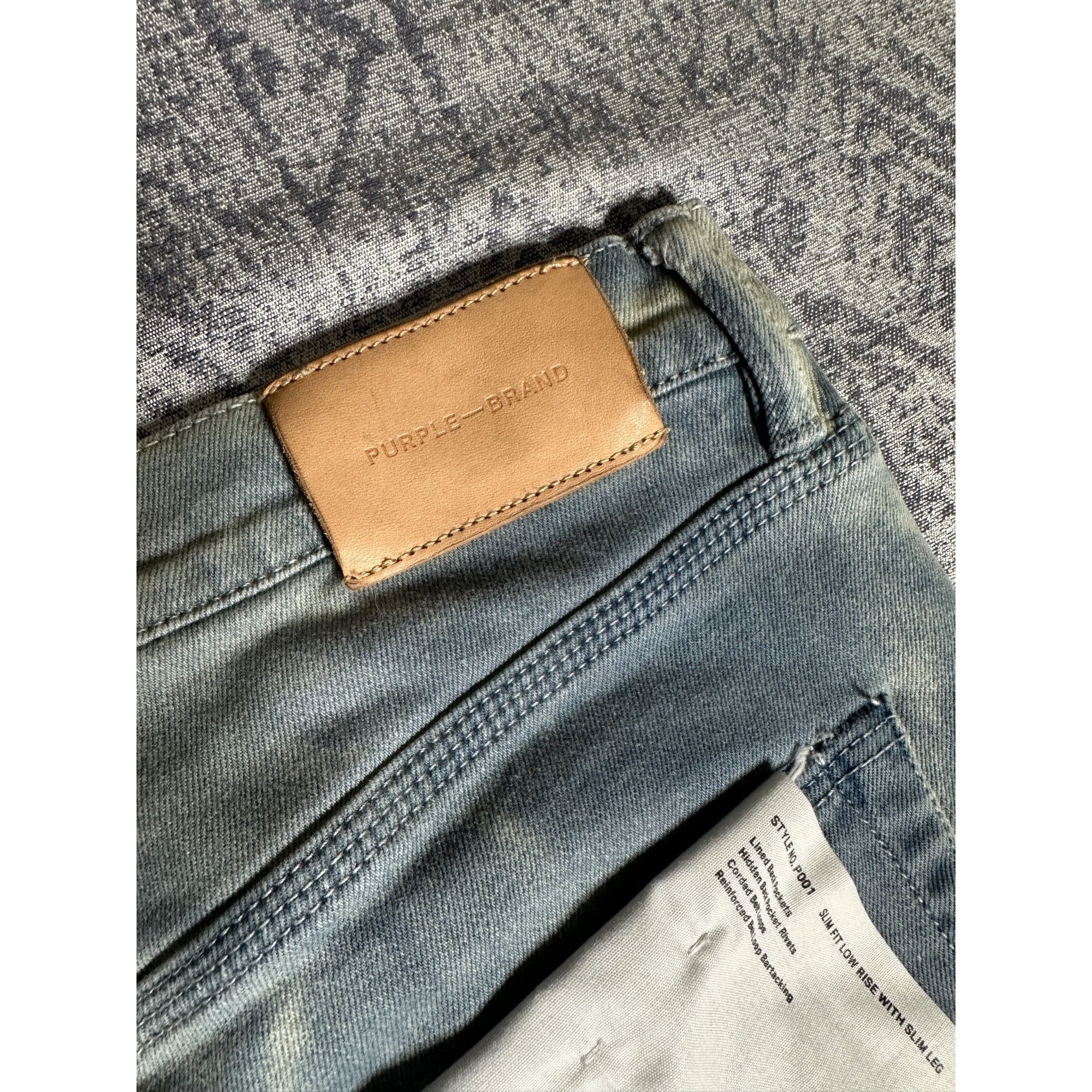 Purple Brand Purple Brand P001 Blue Split Distressed Hem Fatigue Marble J Size US 36 / EU 52 - 10 Thumbnail