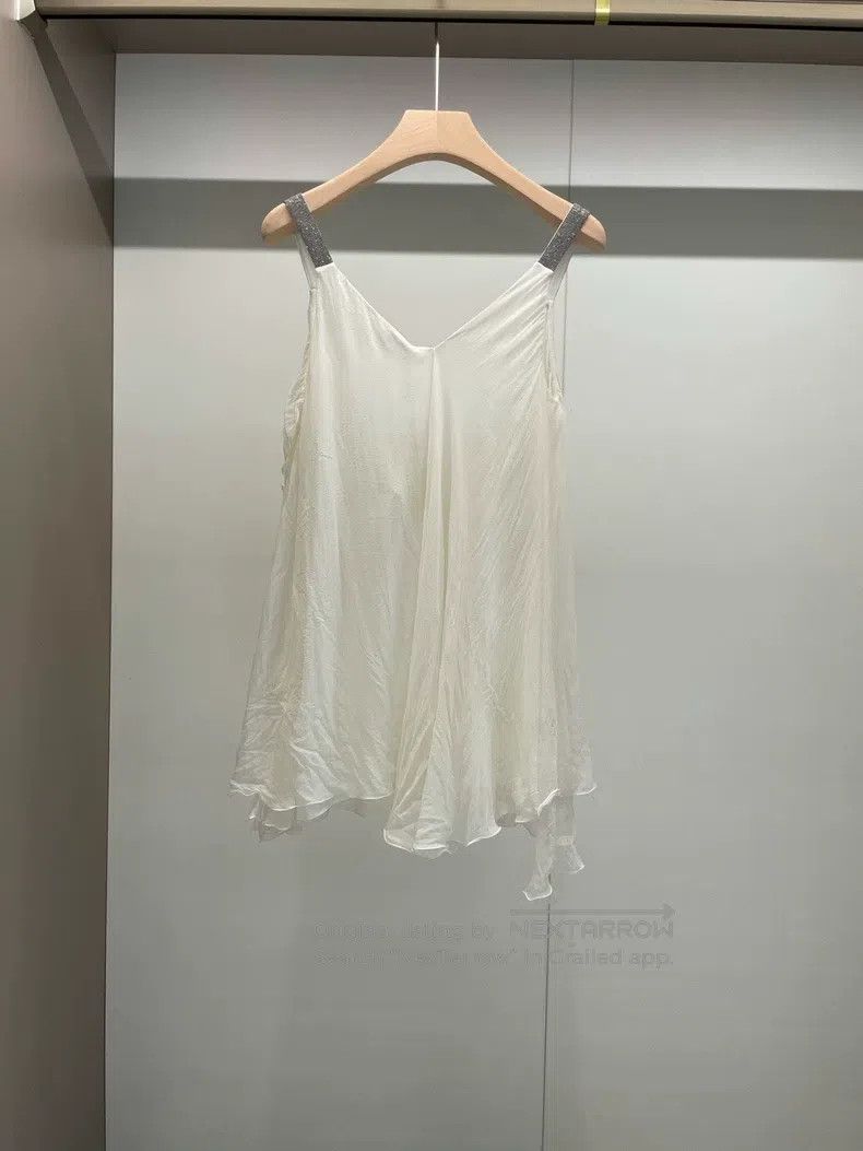 Brunello Cucinelli Brunello Cucinelli Off White Camisole Top Size S / US 4 / IT 40 - 2 Thumbnail
