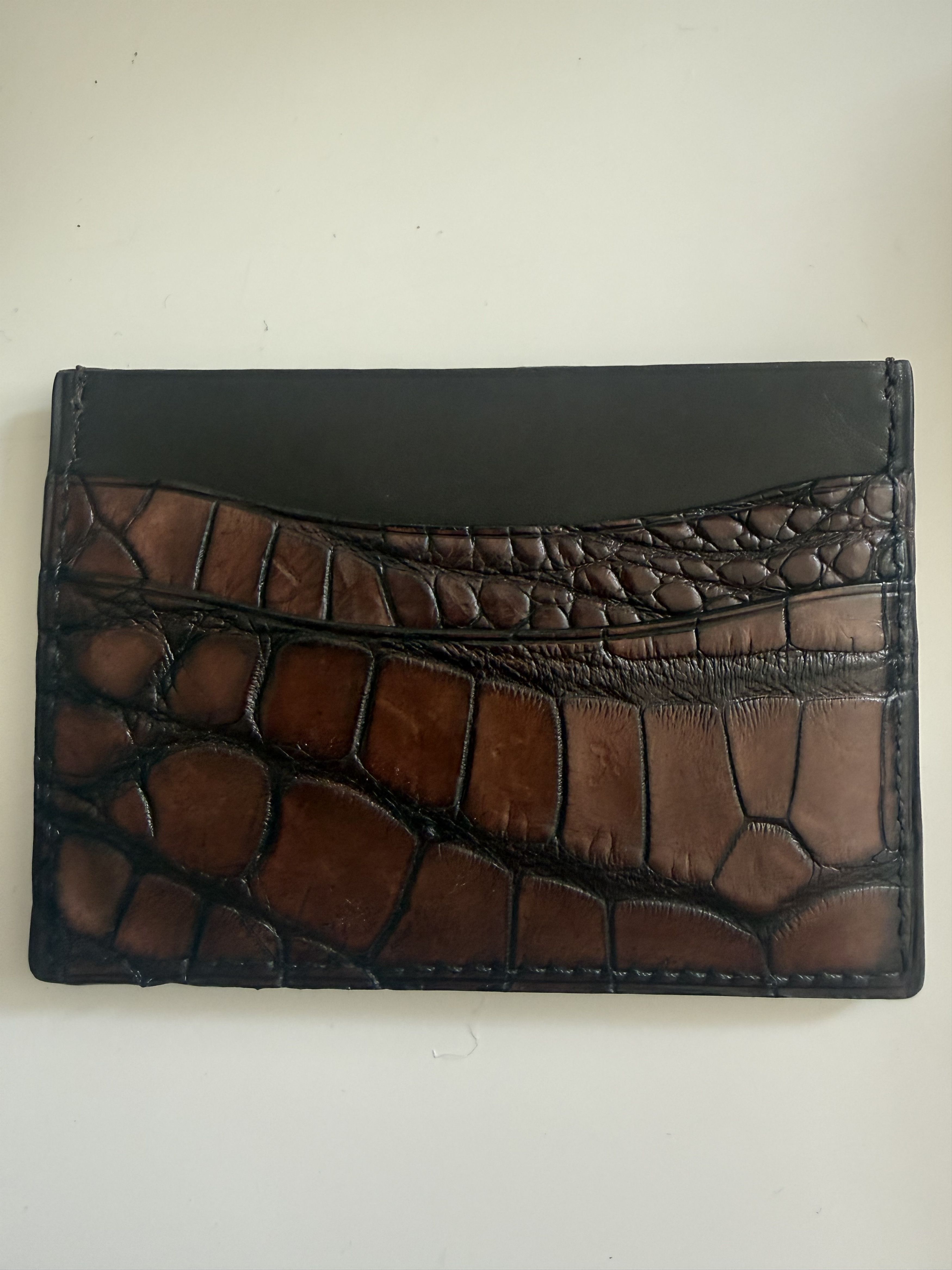 Bambou Alligator Leather Card Holder