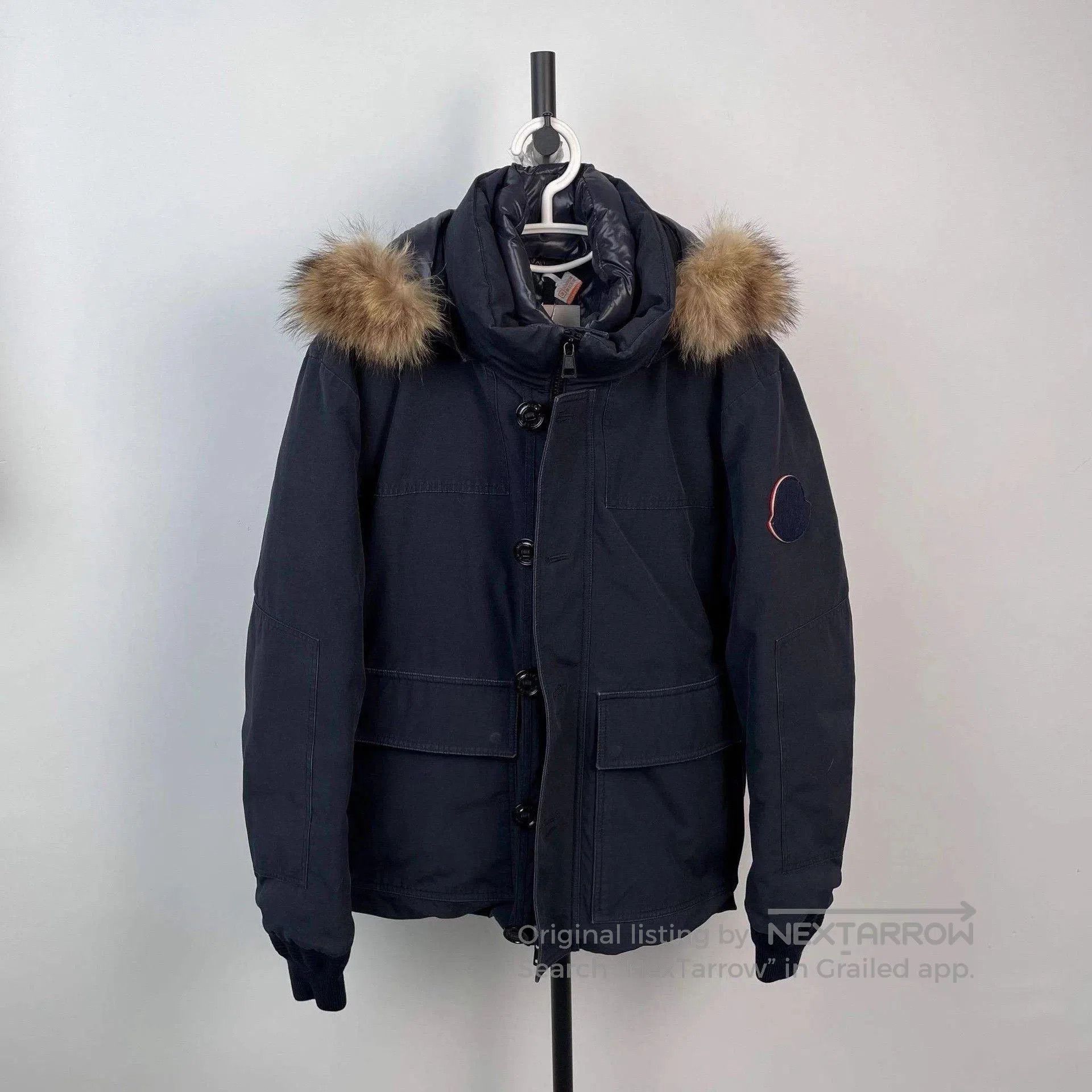 Moncler Black Faux Fur Hooded Heavy Coat - XL. Size US XL / EU 56 / 4 - 1 Thumbnail
