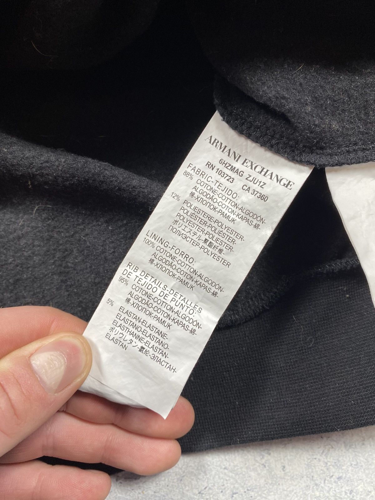 Armani Exchange Black hoodie - Armani Exchange model with embossed logo Size US M / EU 48-50 / 2 - 6 Thumbnail