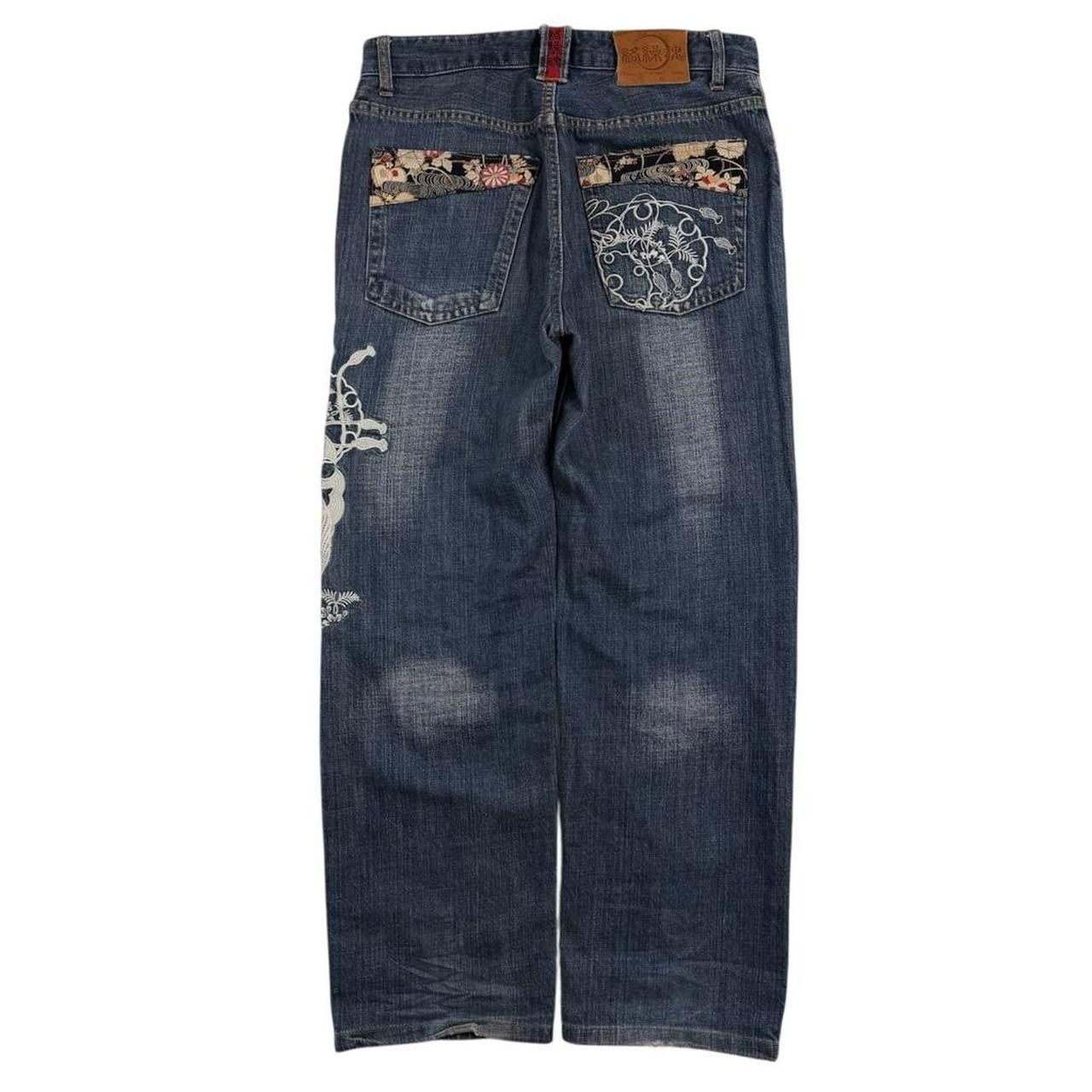 Karakuri Tamashii Karakuri Tamashii Embroidered Japanese Denim Jeans Waist 31 Size US 31 - 8 Thumbnail