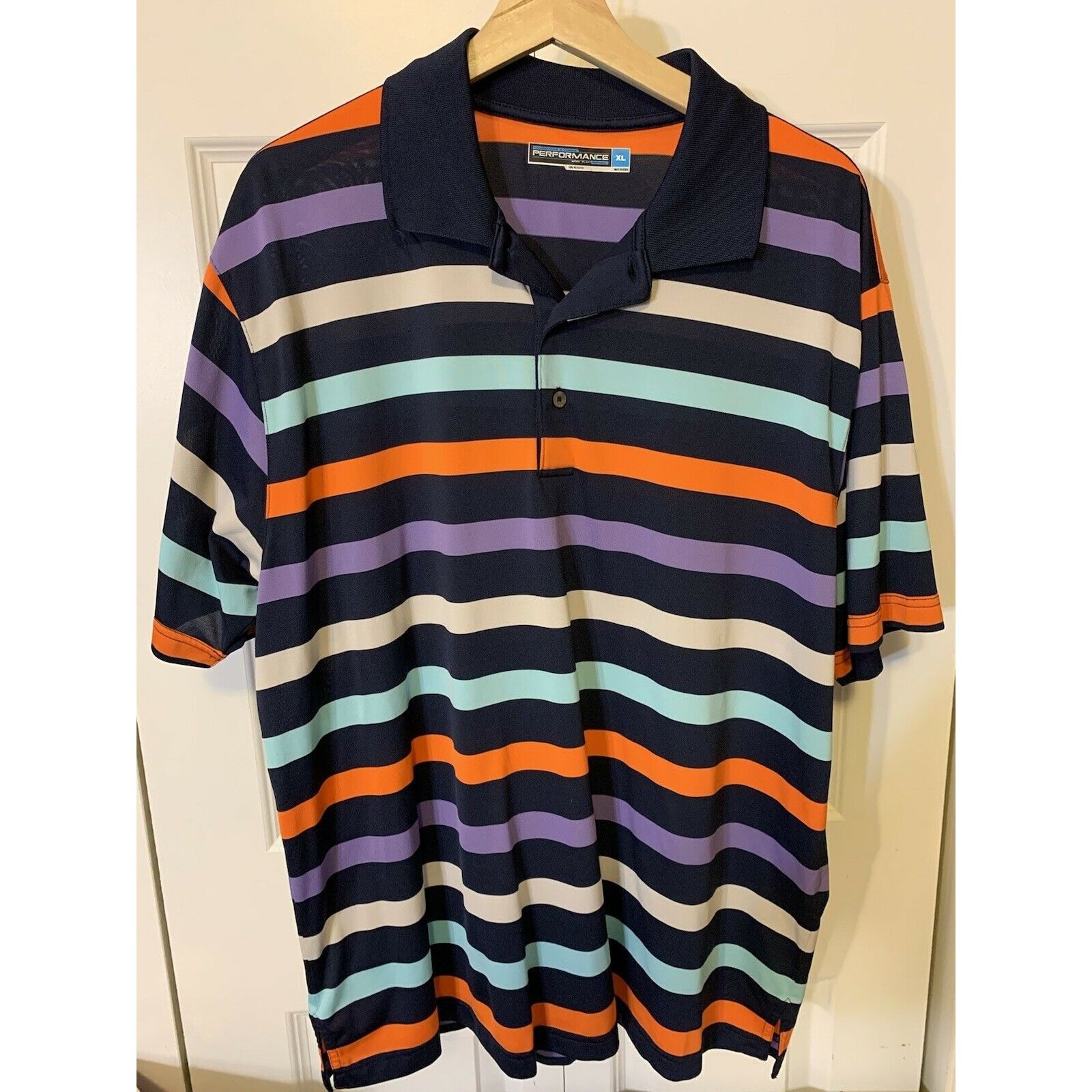 Roundtree & Yorke Roundtree & Yorke Performance polo Men’s Sz XL Striped Multi Size US XL / EU 56 / 4 - 7 Thumbnail