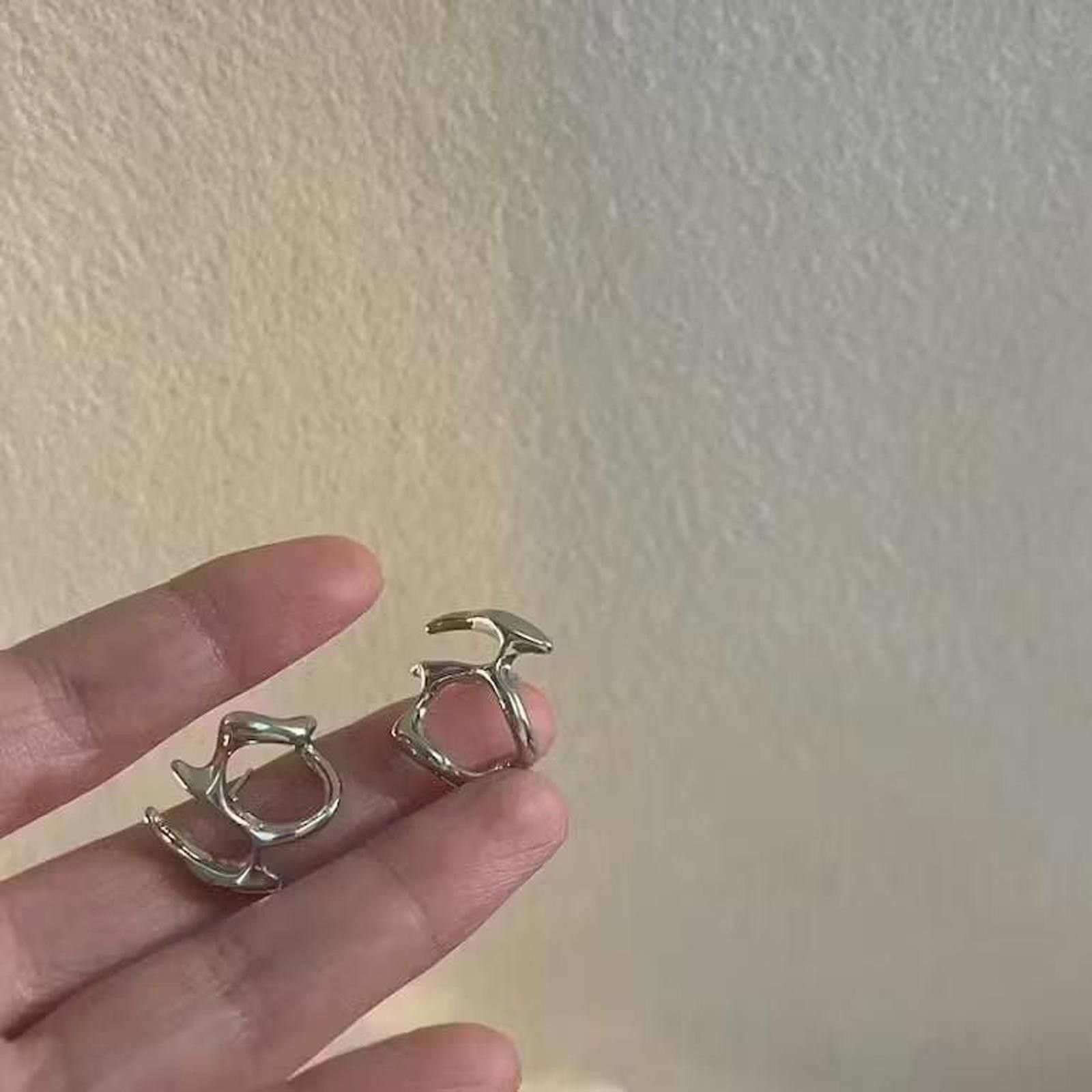 Jewelry Mutant Vein Earrings Gothic Punk Chrome Jewelry Spike Size ONE SIZE - 3 Thumbnail