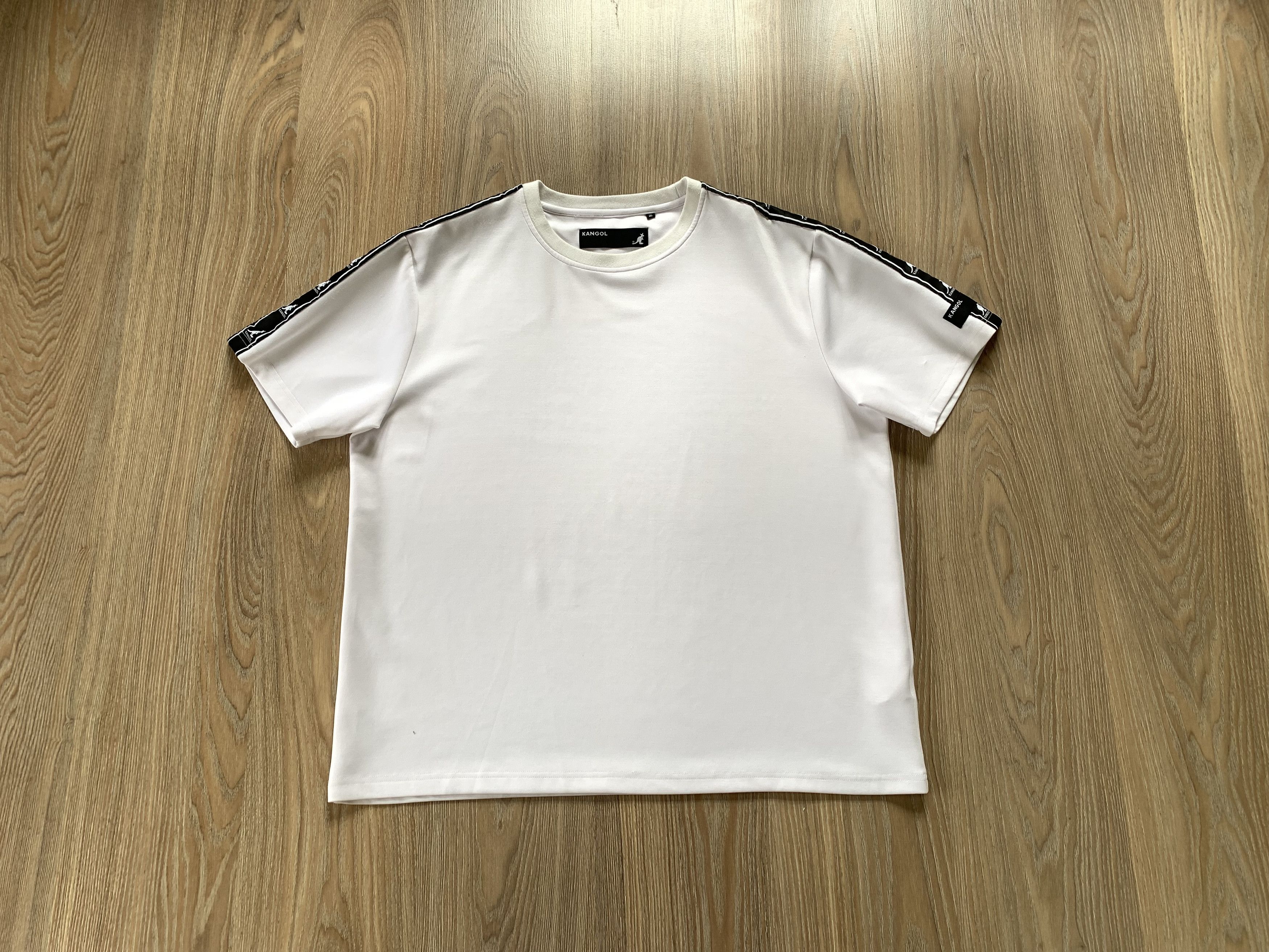 Kangol × Vintage Kangol White Lampas Stripe Multi Logo T Shirt Size US XL / EU 56 / 4 - 10 Thumbnail