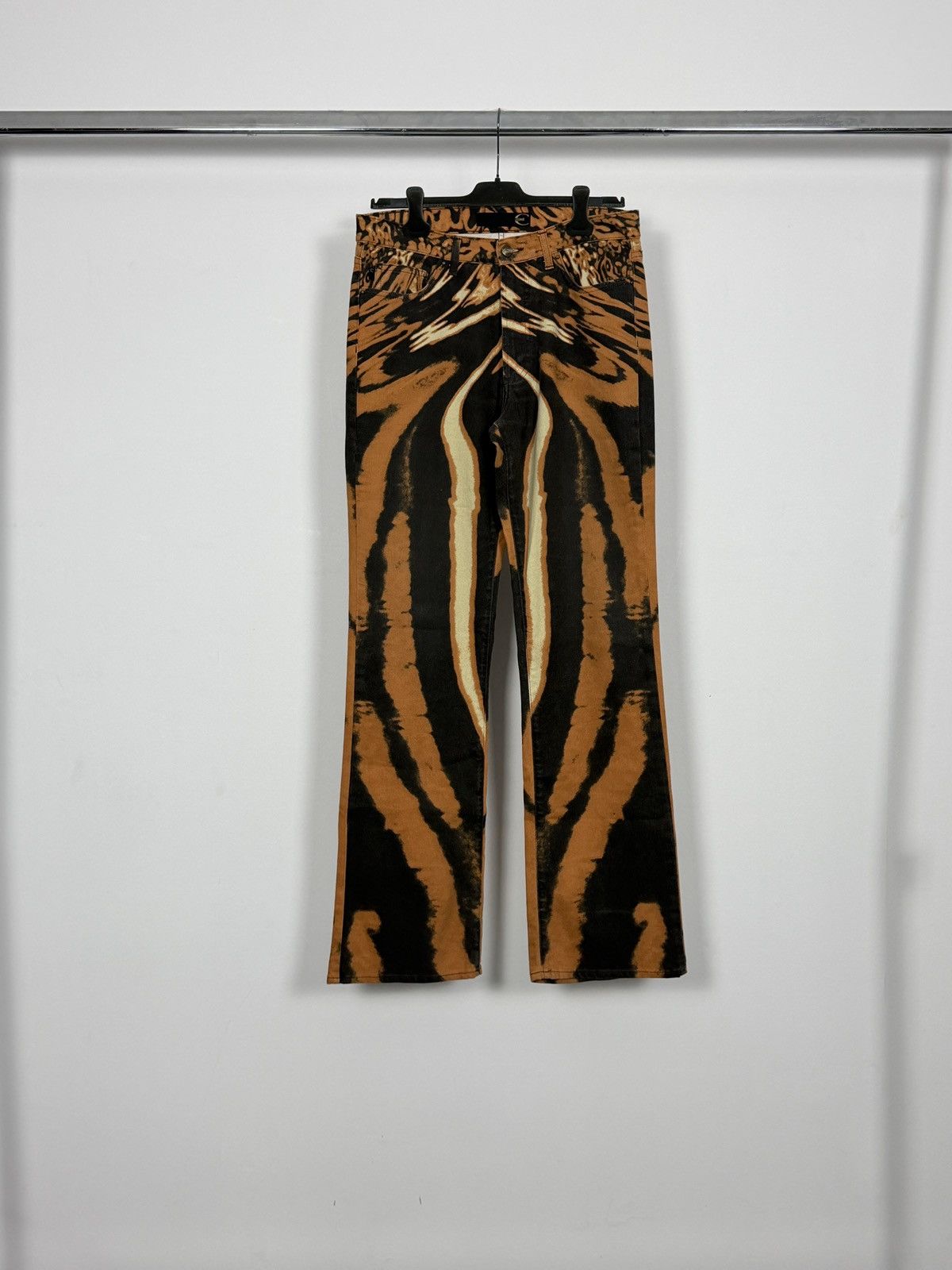 Roberto Cavalli Roberto Cavalli S/S2002 Flared Psychedelic Lava Denim Jeans Size US 32 / EU 48 - 1 Thumbnail