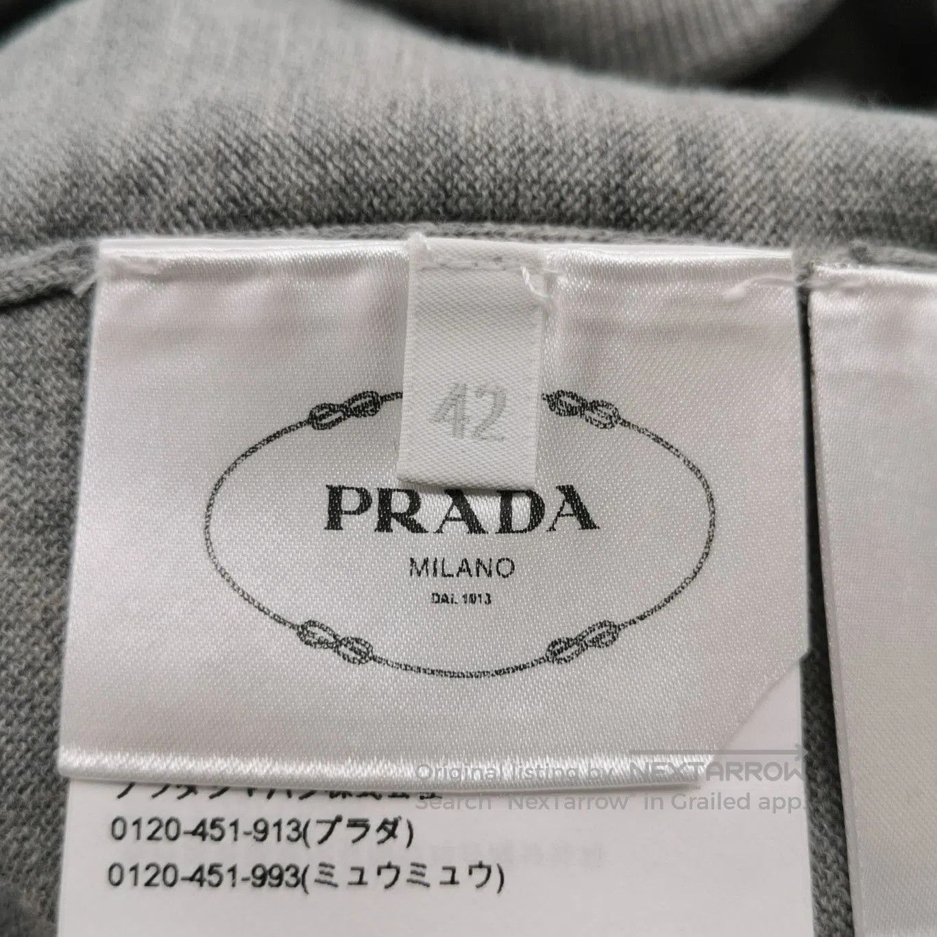 Prada Prada Gray Wool Sweater for Women . Size L / US 10 / IT 46 - 5 Thumbnail