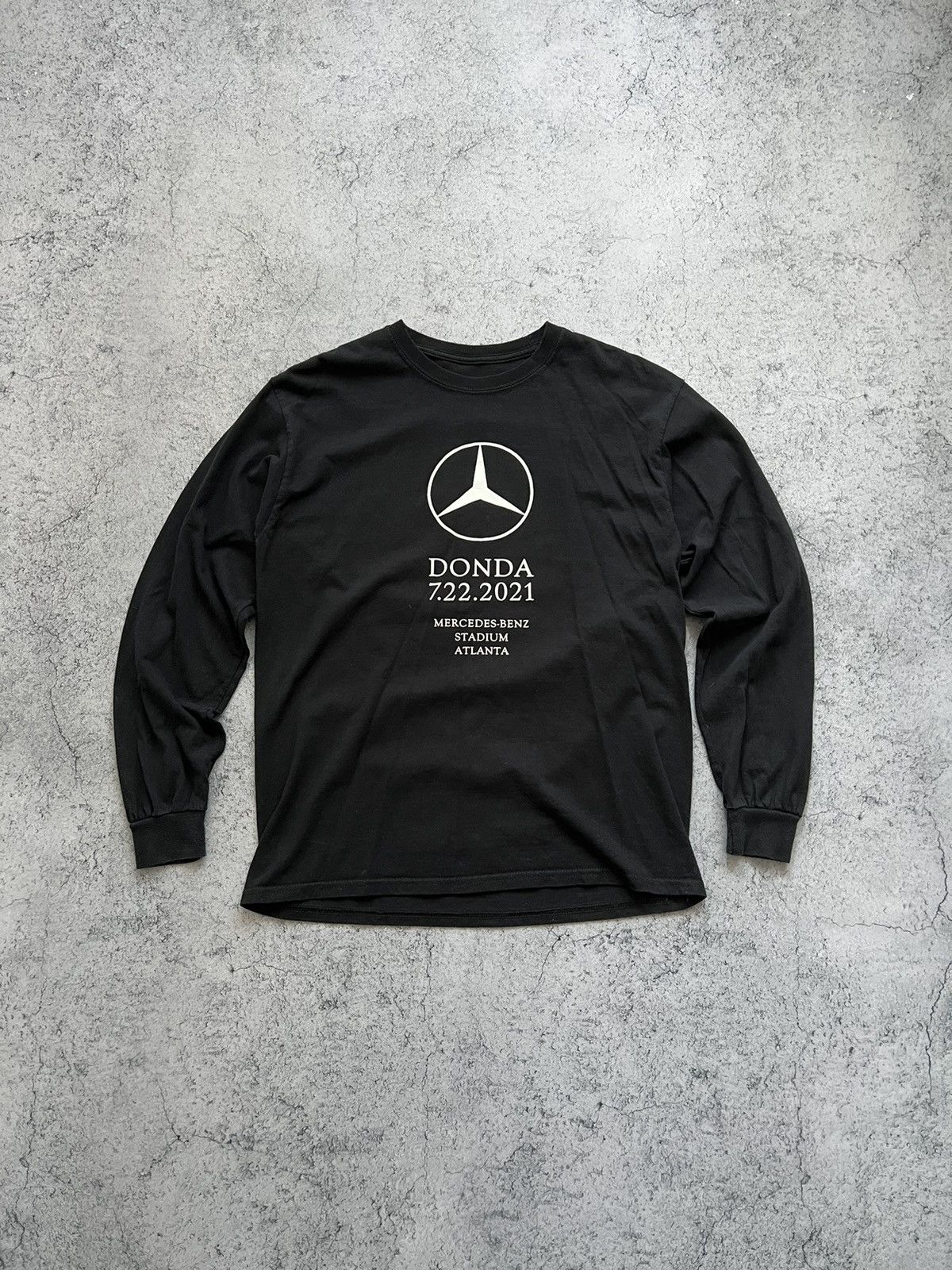 image of Kanye West Donda Merch Mercedes-Benz Stadium Atlanta 21 L/s in Black, Men's (Size Medium)