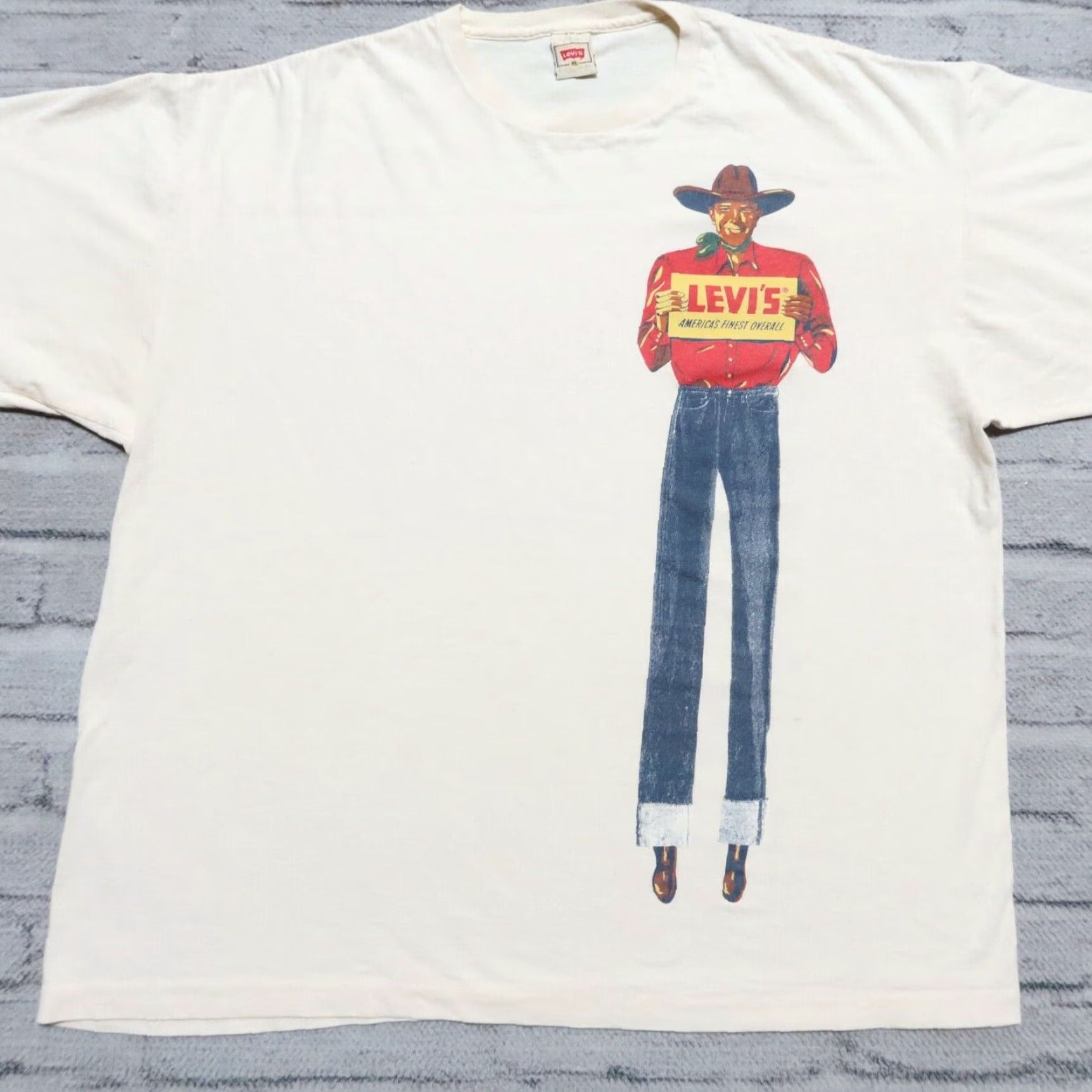 Levi's VINTAGE Levi's Western Shirt XL Men White 90s Shirt Mens Levi's Western Shirt 90s Vintage Big E Advertising Size US XL / EU 56 / 4 - 5 Thumbnail