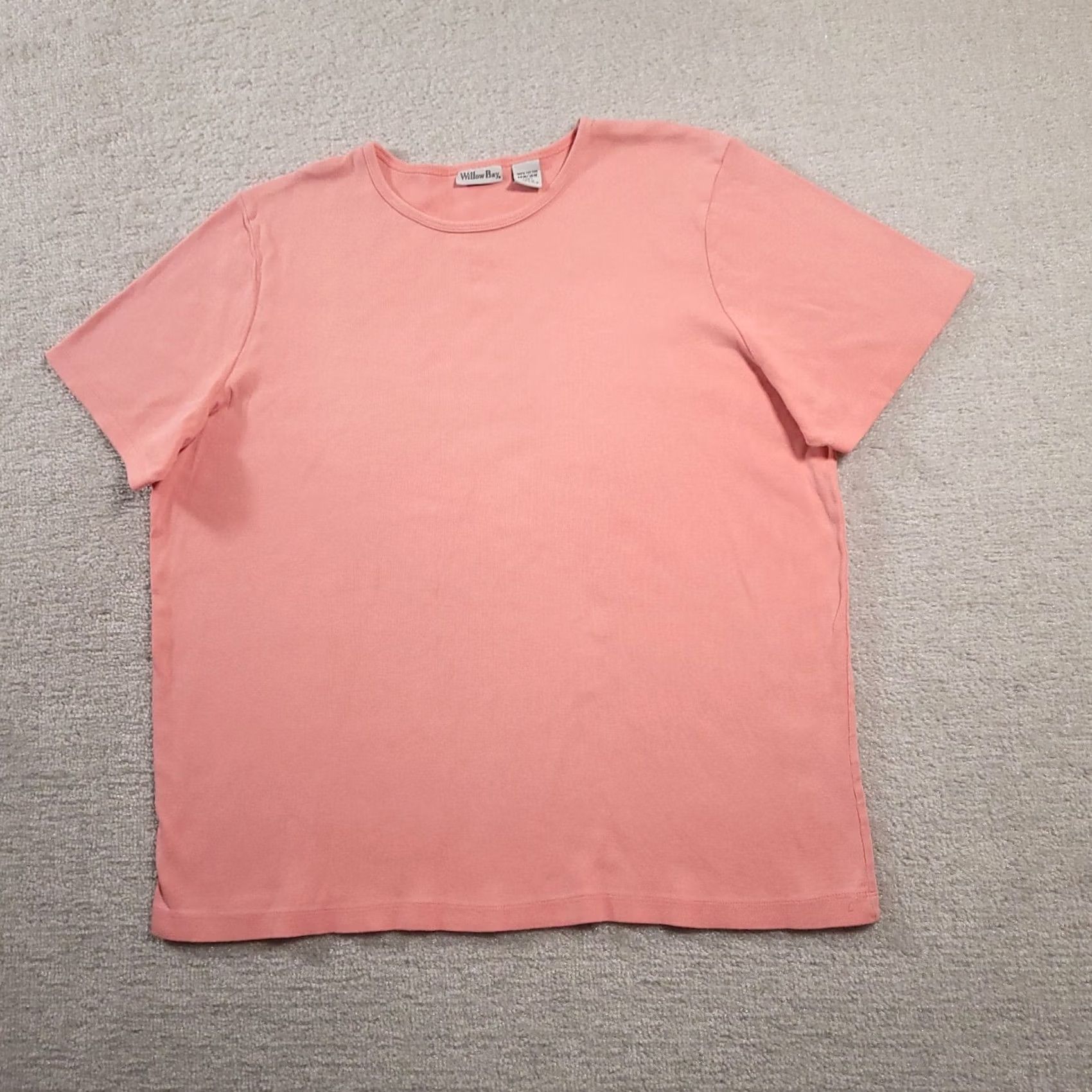 Vintage Willow Bay Womens Plus Size 1X Shirt Pink Short Sleeve Cotton T-Shirt Size XL / US 12-14 / IT 48-50 - 2 Thumbnail