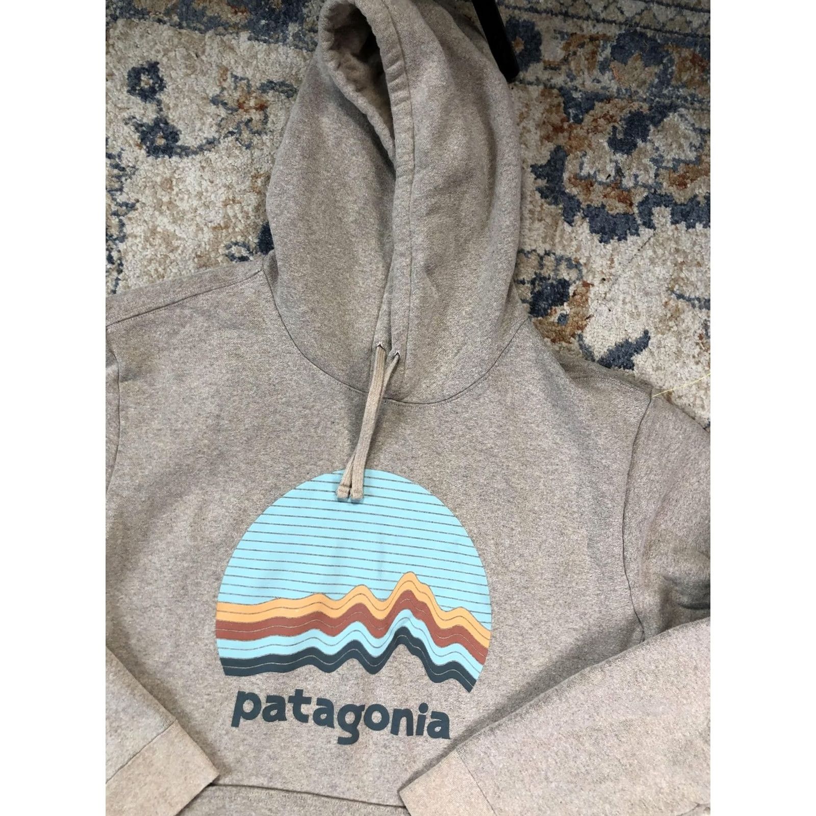 Patagonia Patagonia Hoodie Mens XL Beige Geologers Graphic Logo Fleece Pullover with Kangaroo Pocket (Hooded) Holiday Fall Casual Outdoor Size US XL / EU 56 / 4 - 6 Thumbnail
